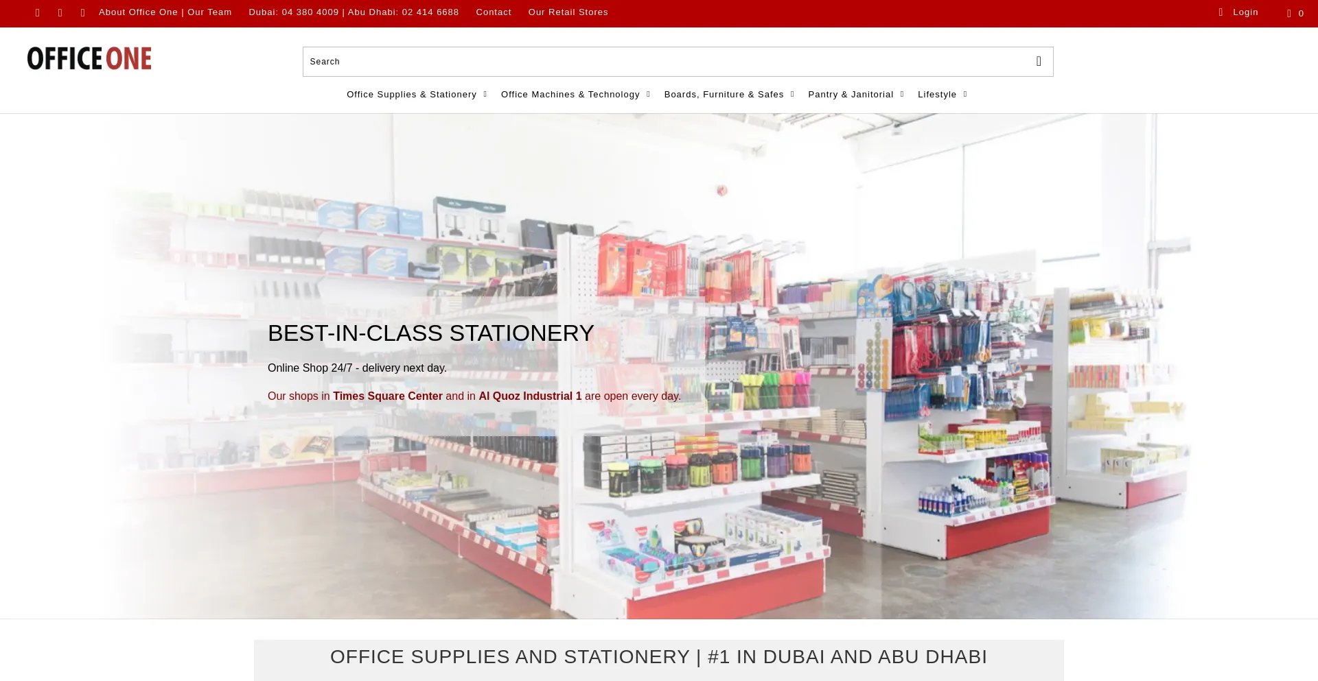 Website screenshot of Officeoneuae.com