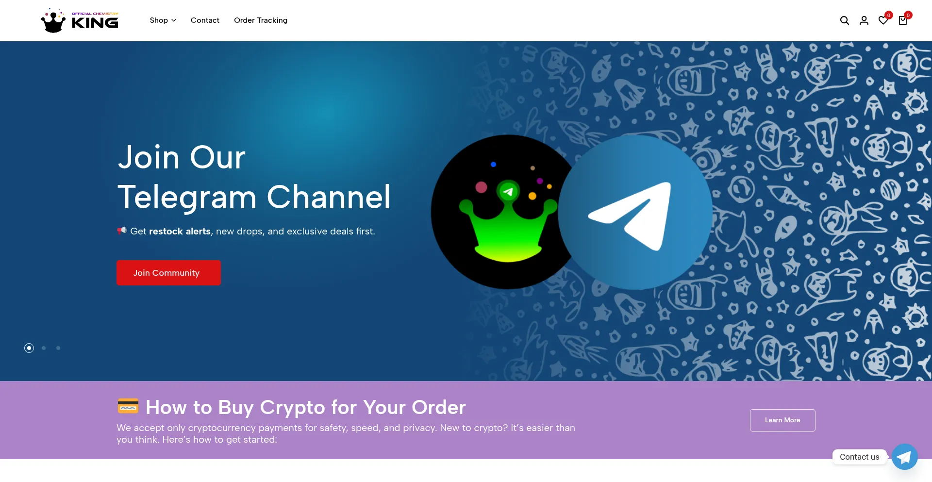 Website screenshot of Officialchemistryking.com