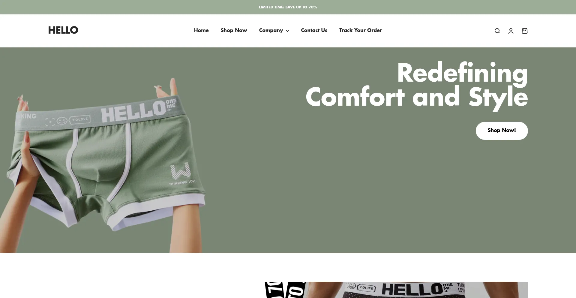 Website screenshot of Officialhello.com
