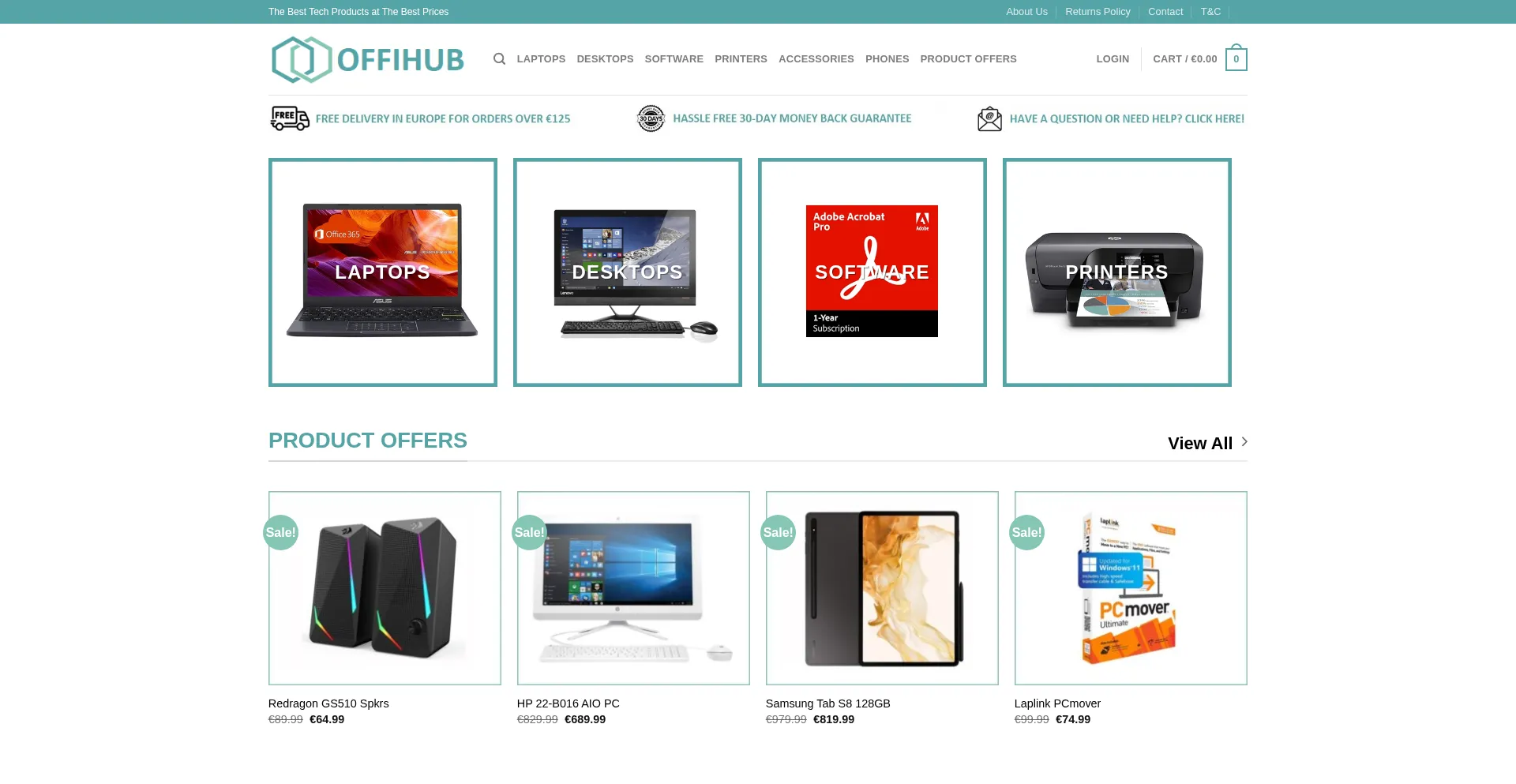 Website screenshot of Offihubstore.com