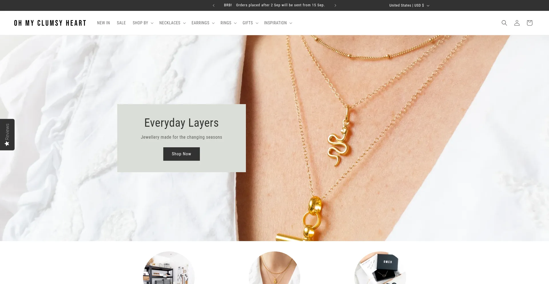 Website screenshot of Ohmyclumsyheart.com