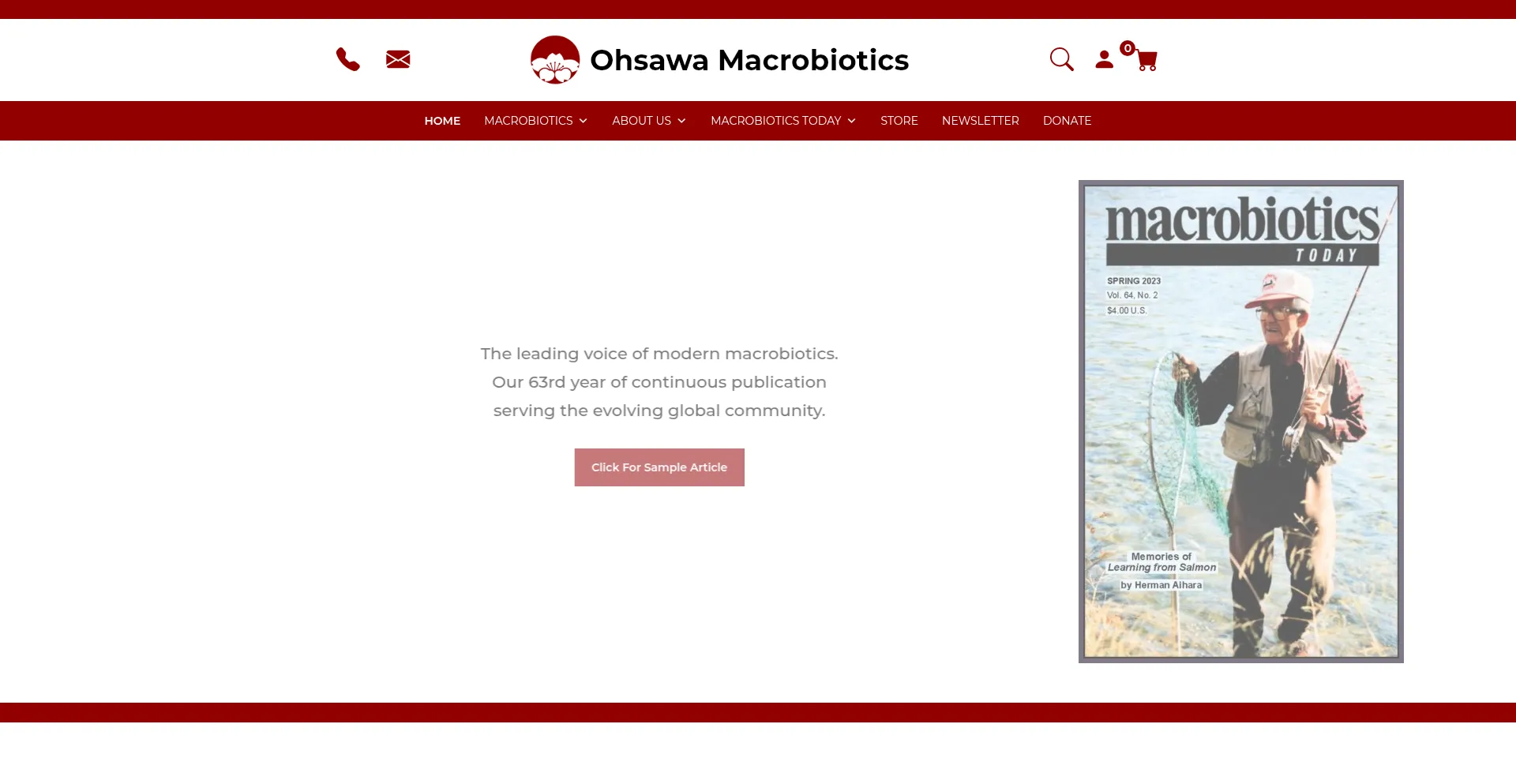 Website screenshot of Ohsawamacrobiotics.com