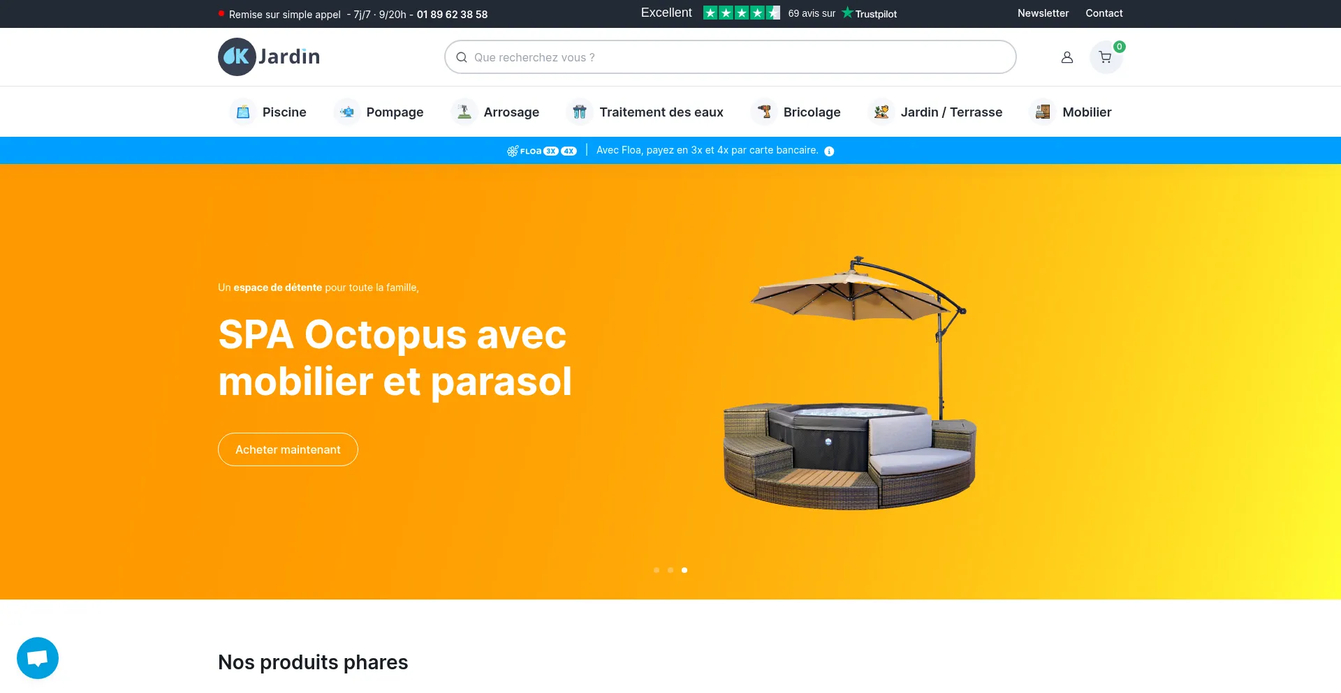 Website screenshot of Ok-jardin.fr