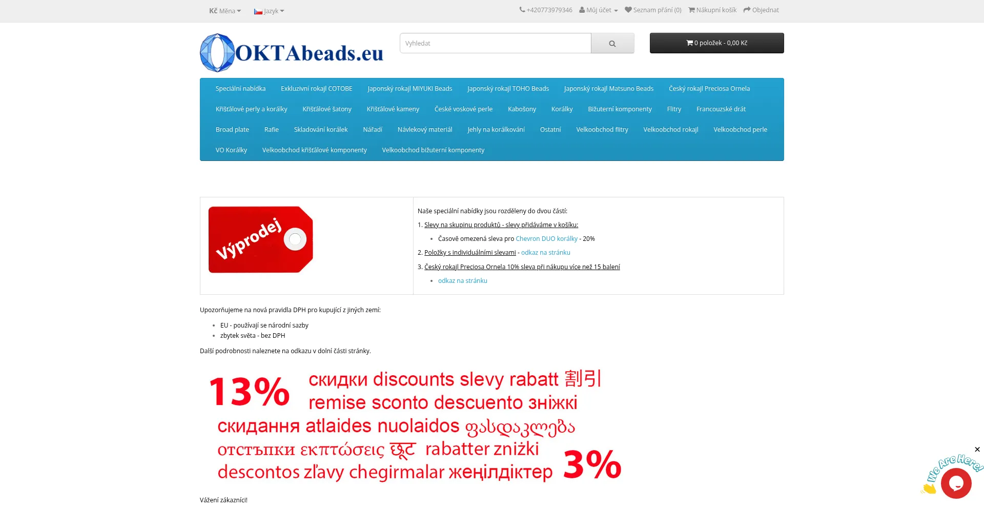 Website screenshot of Oktabeads.eu