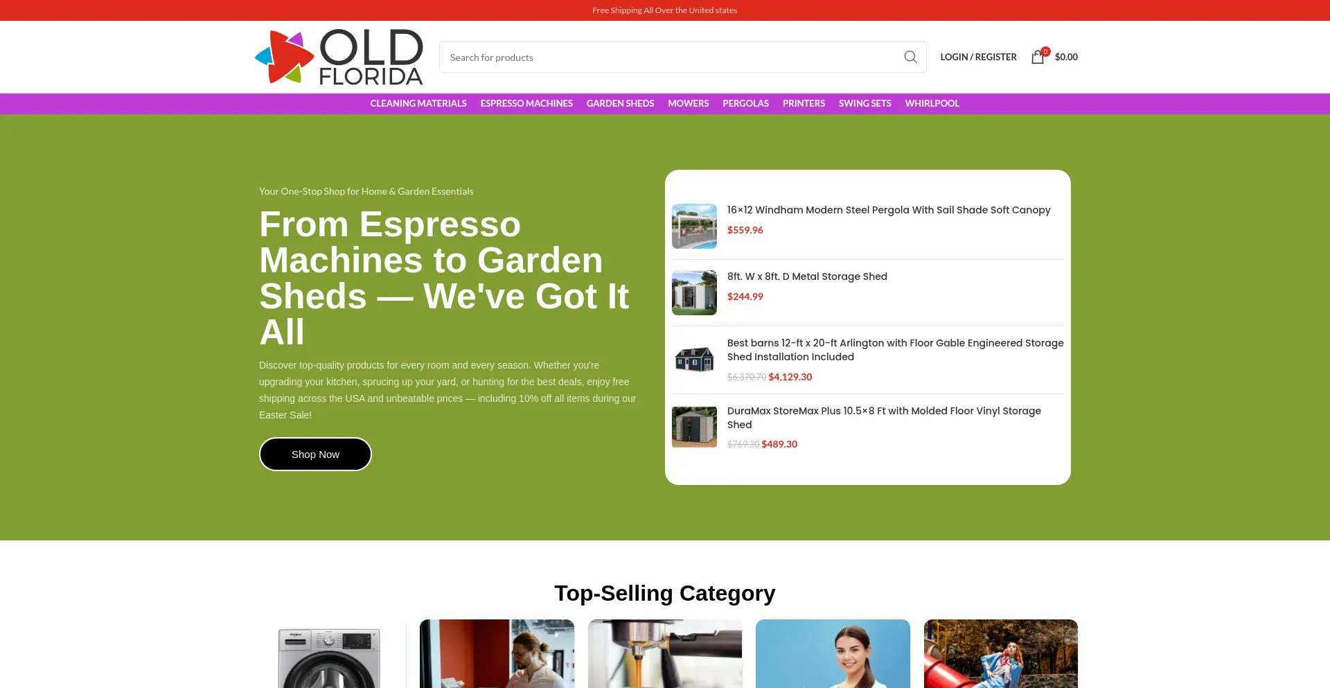 Website screenshot of Oldfloridas.com