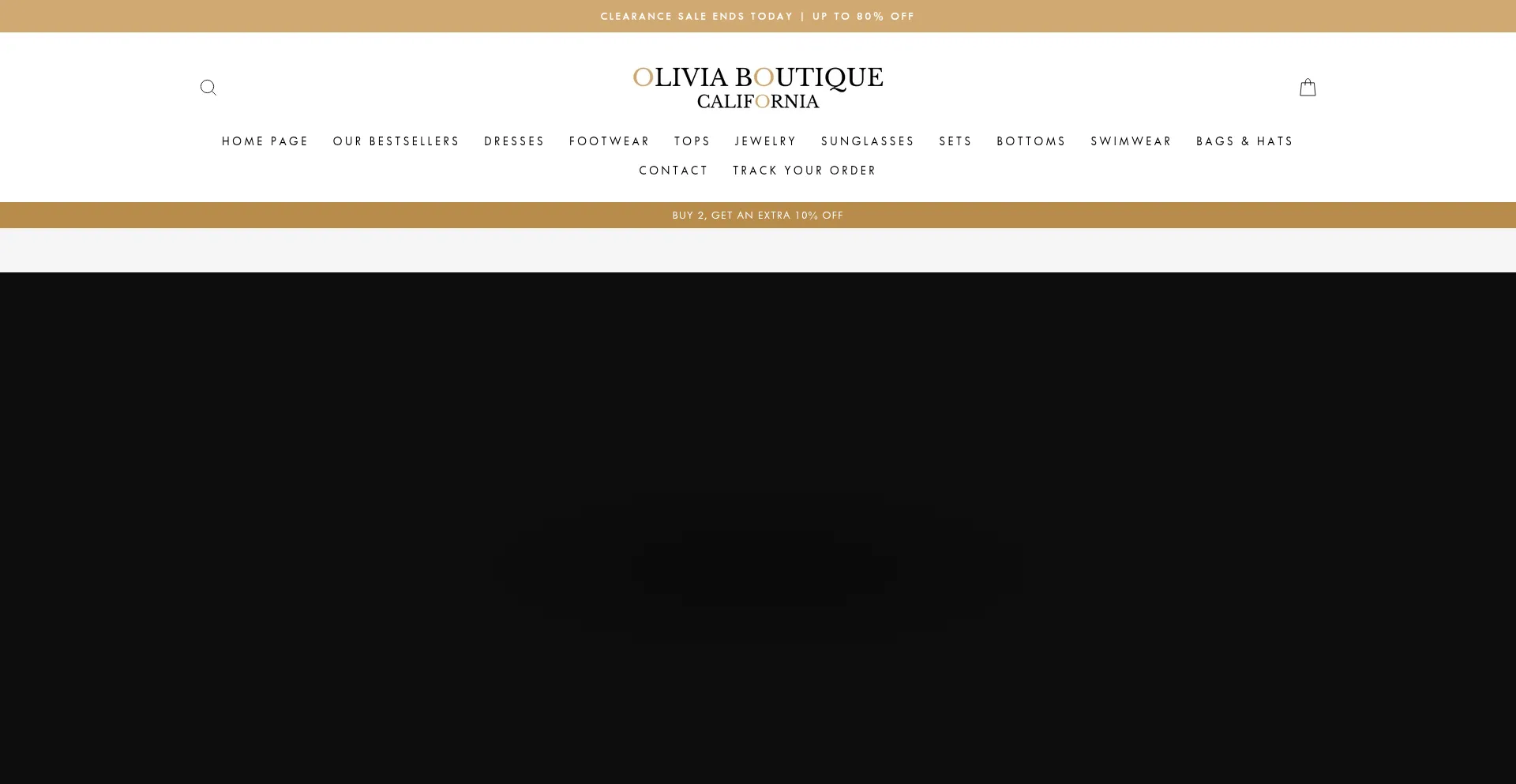 Website screenshot of Olivia-boutique-california.com