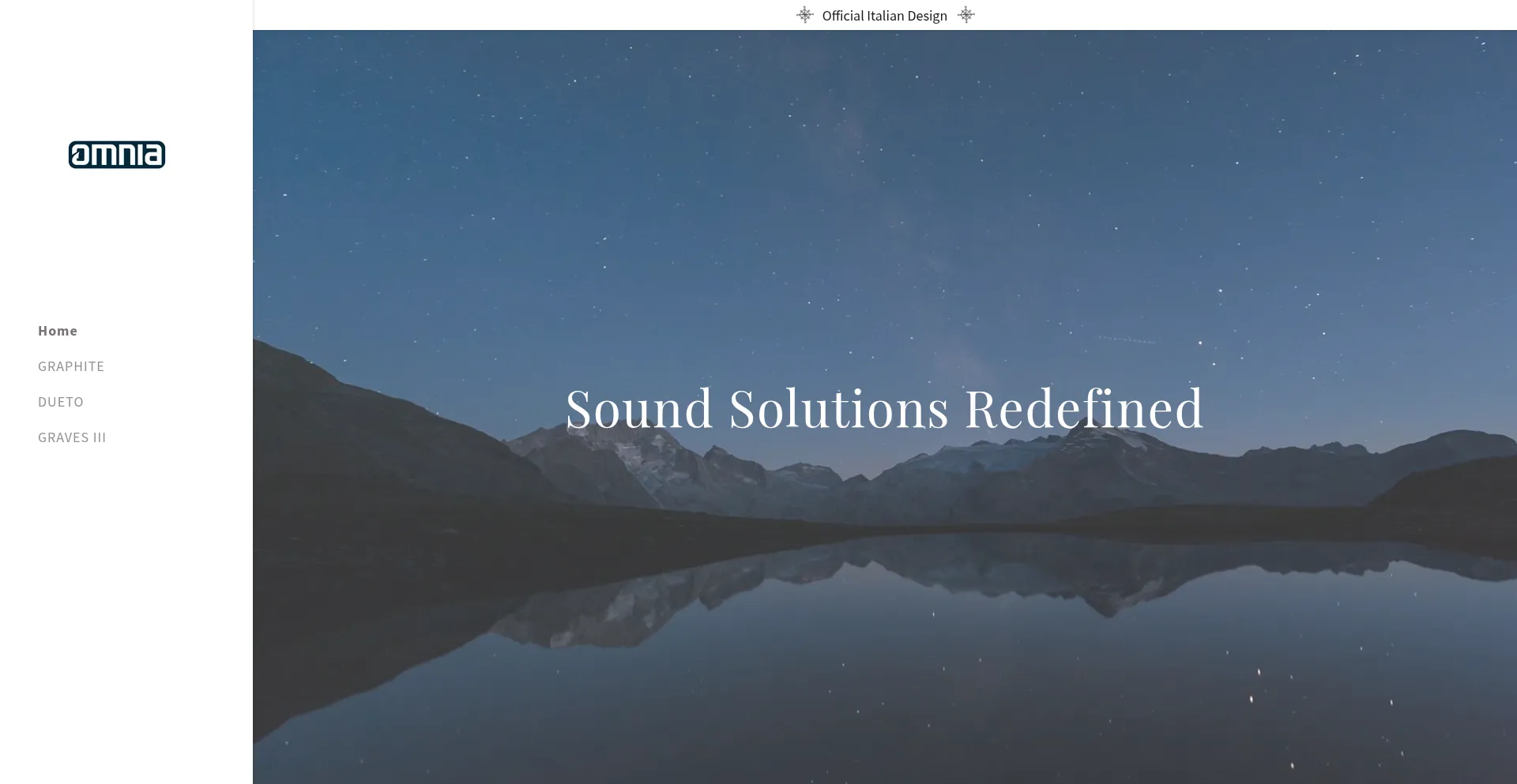 Website screenshot of Omniaacoustics.com