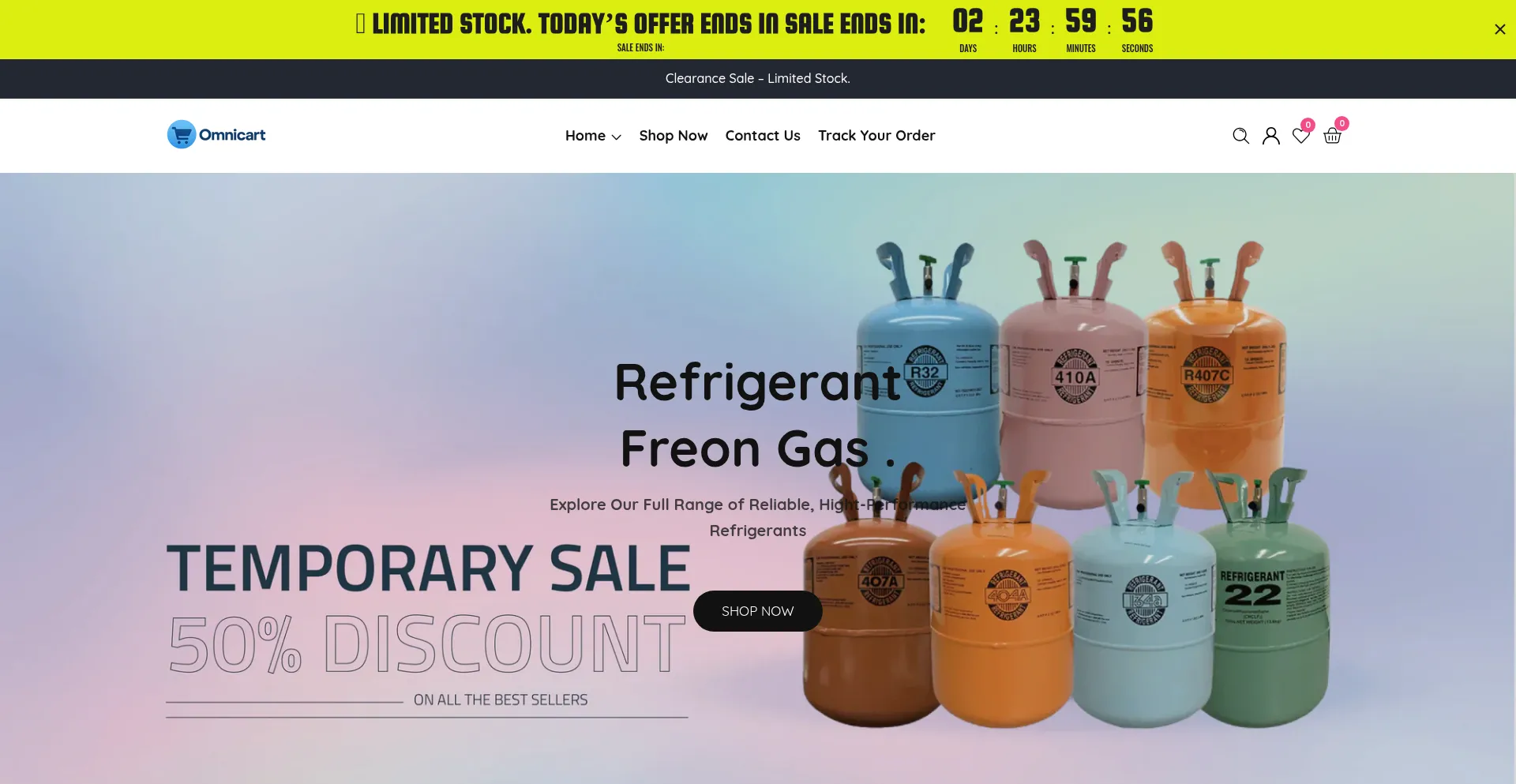Website screenshot of Omniccart.shop