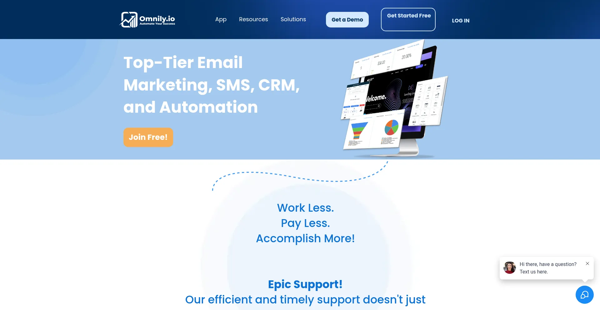 Website screenshot of Omnily.io