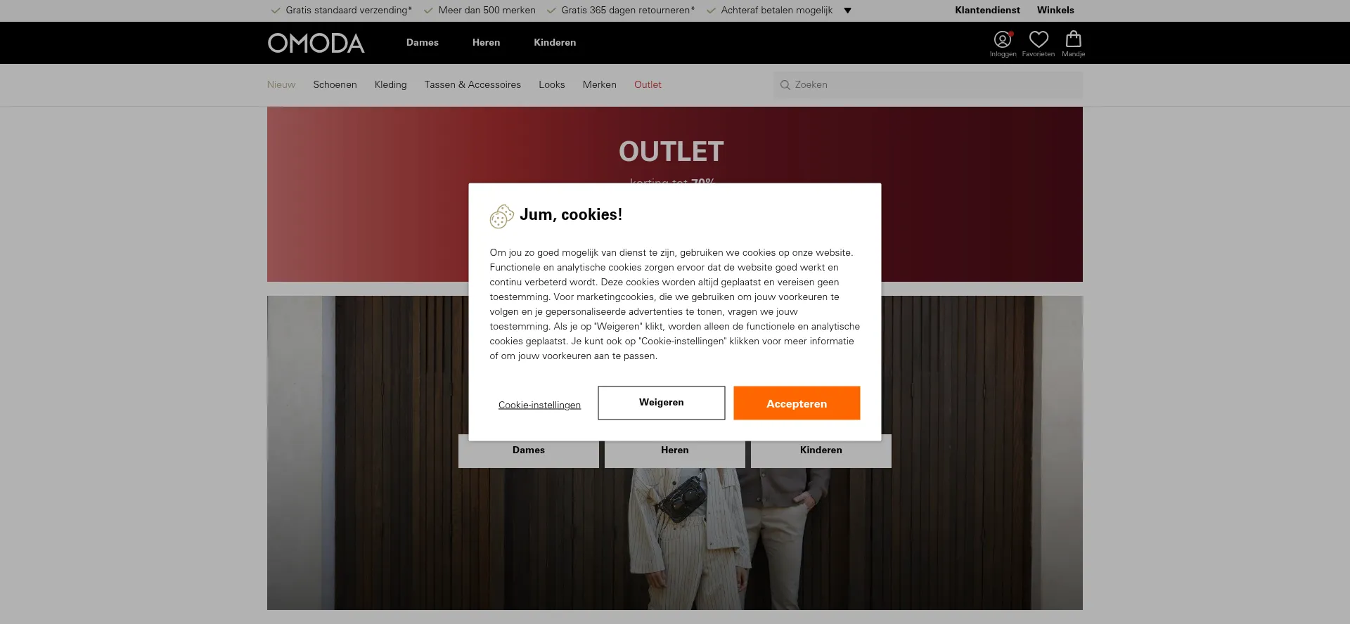 Website screenshot of Omoda.be