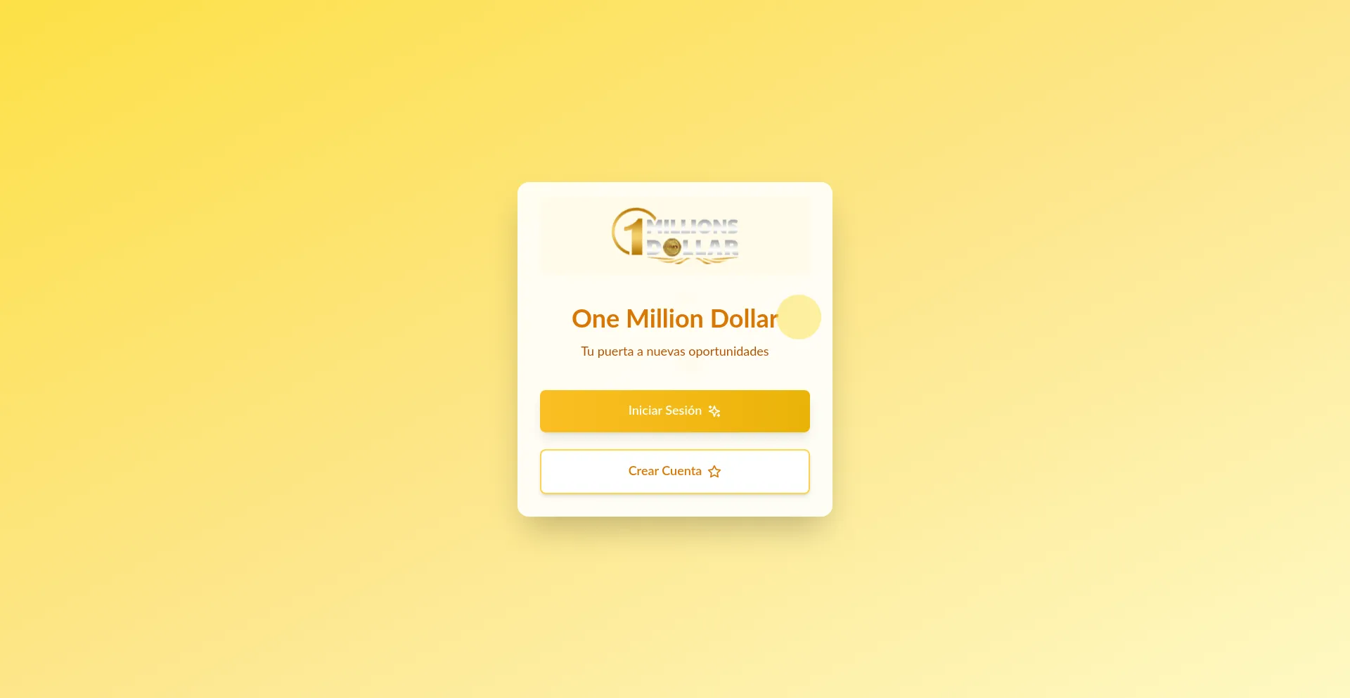 Website screenshot of Onemillionsdollar.com