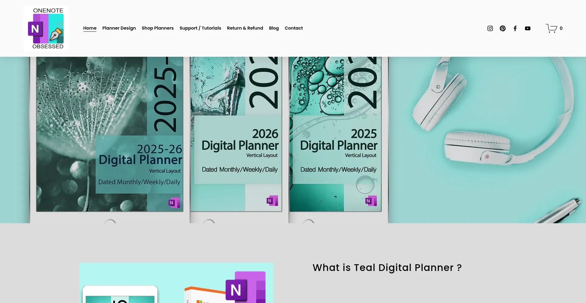 Website screenshot of Onenoteobsessed.com