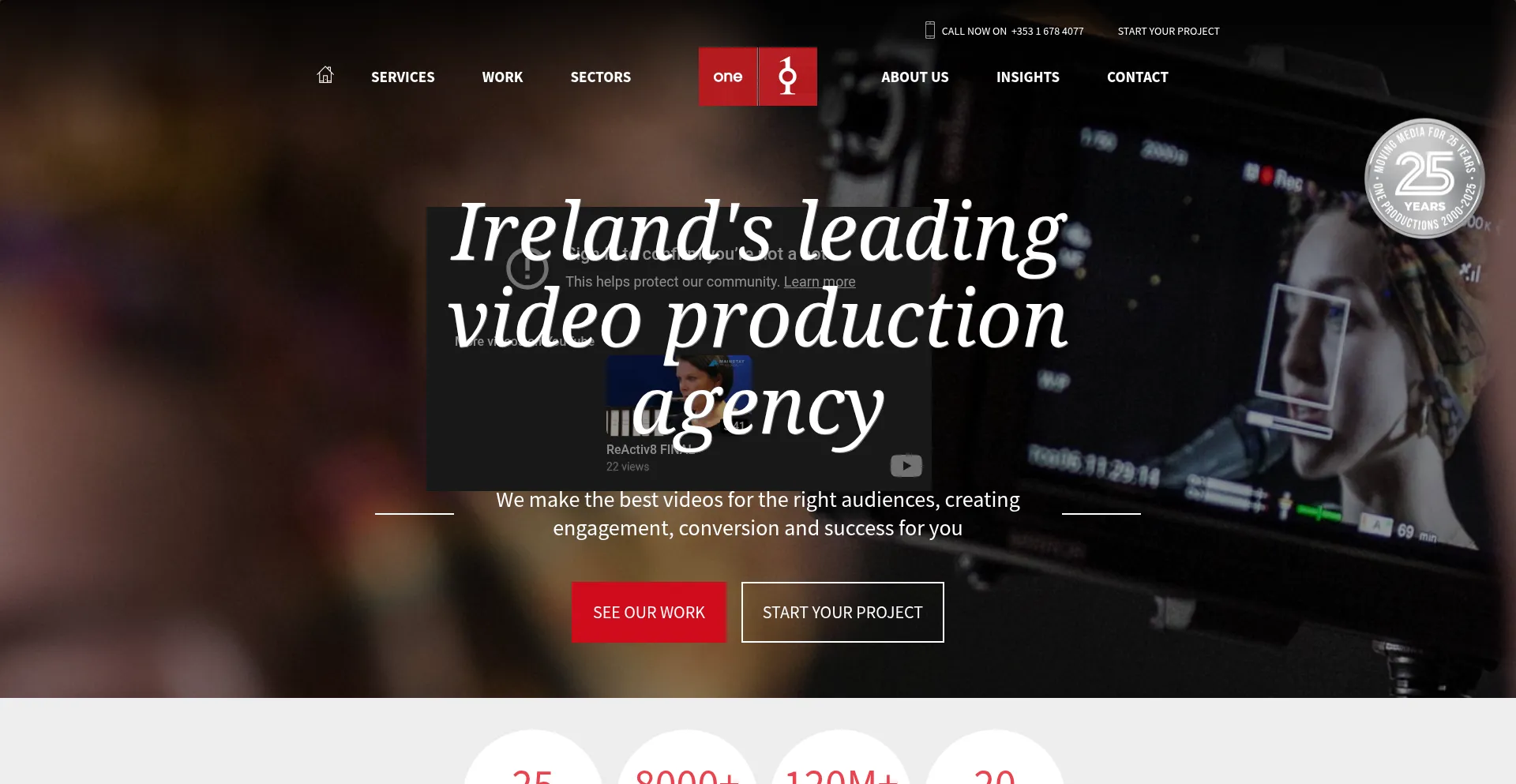 Website screenshot of Oneproductions.com