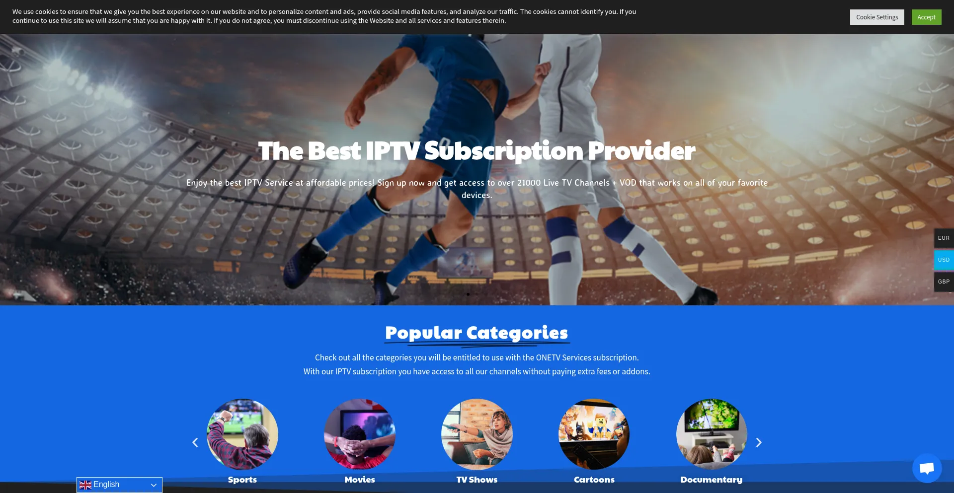 Website screenshot of Onetvservices.me