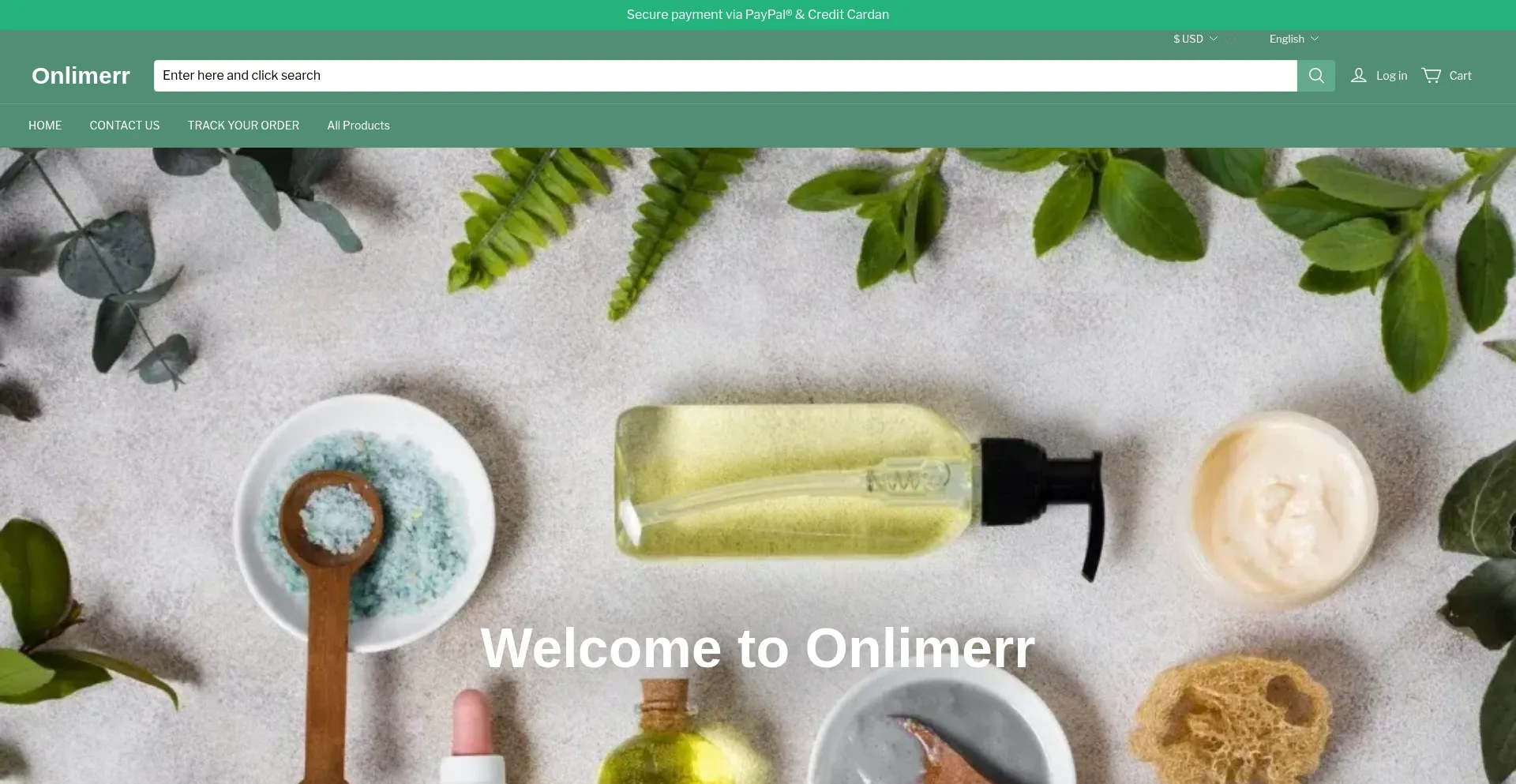 Website screenshot of Onlimerrmall.com