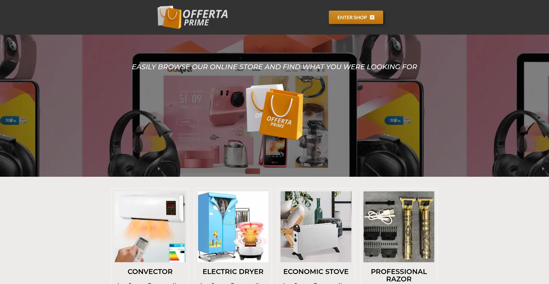 Website screenshot of Onlineoffertstore.com