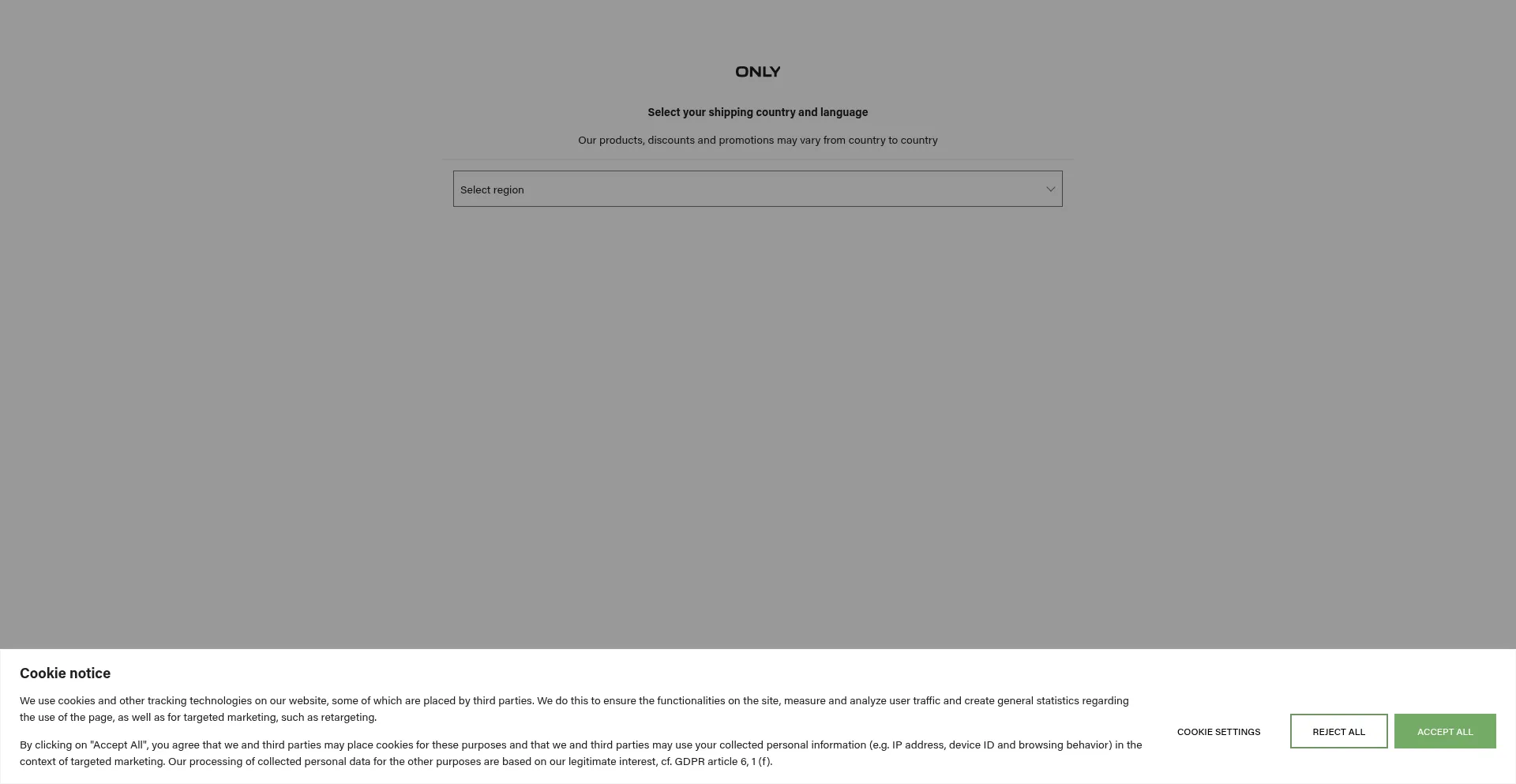 Website screenshot of Only.com