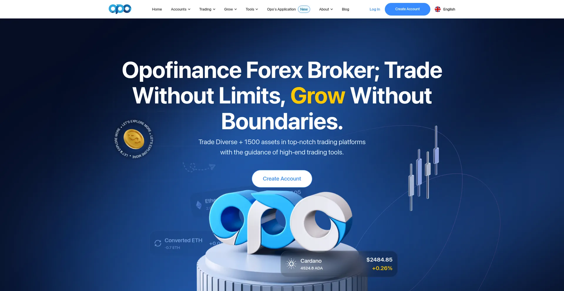 Website screenshot of Opofinance.com