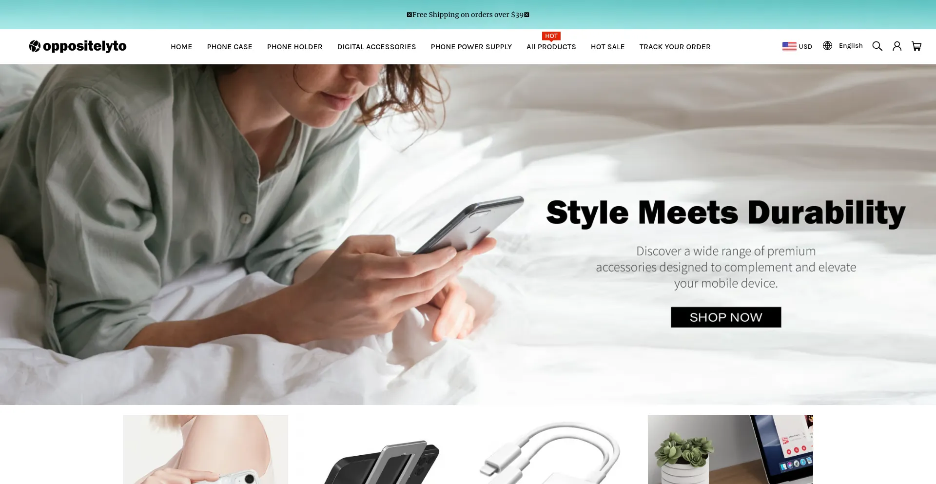 Website screenshot of Oppositelyto.com