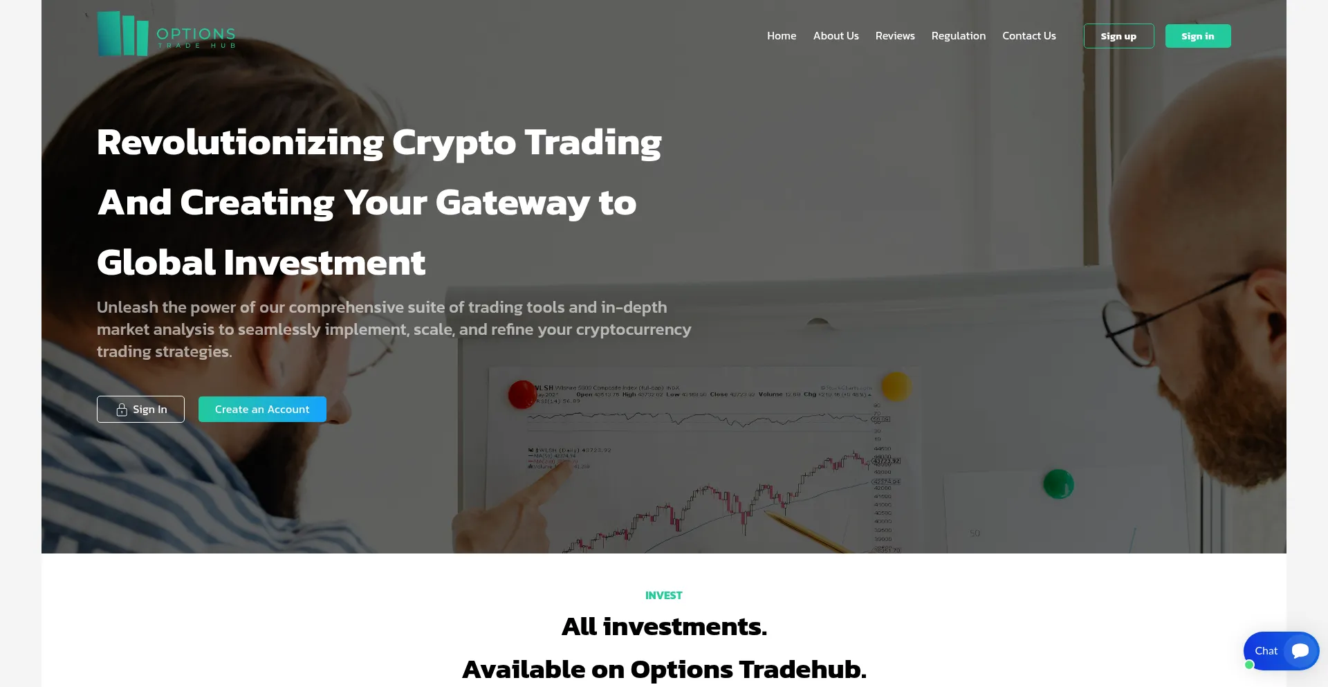 Website screenshot of Optionstradehub.com