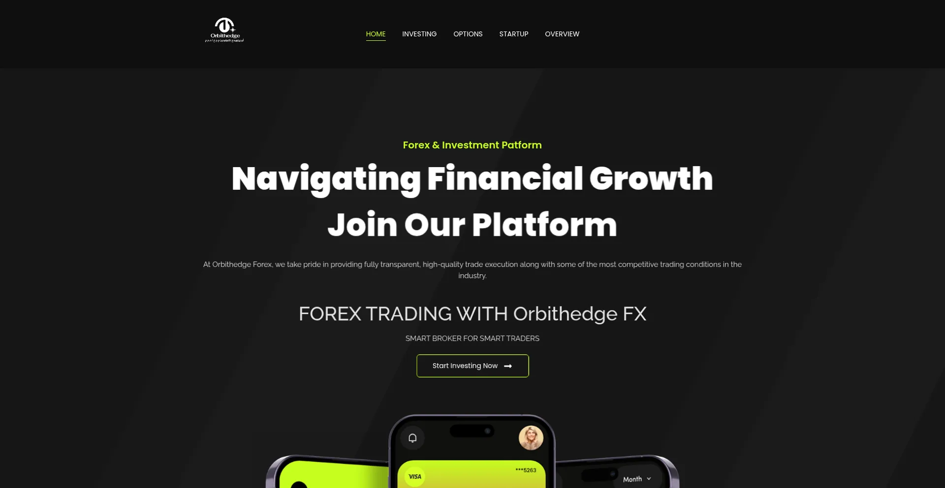 Website screenshot of Orbithedgeforex.com