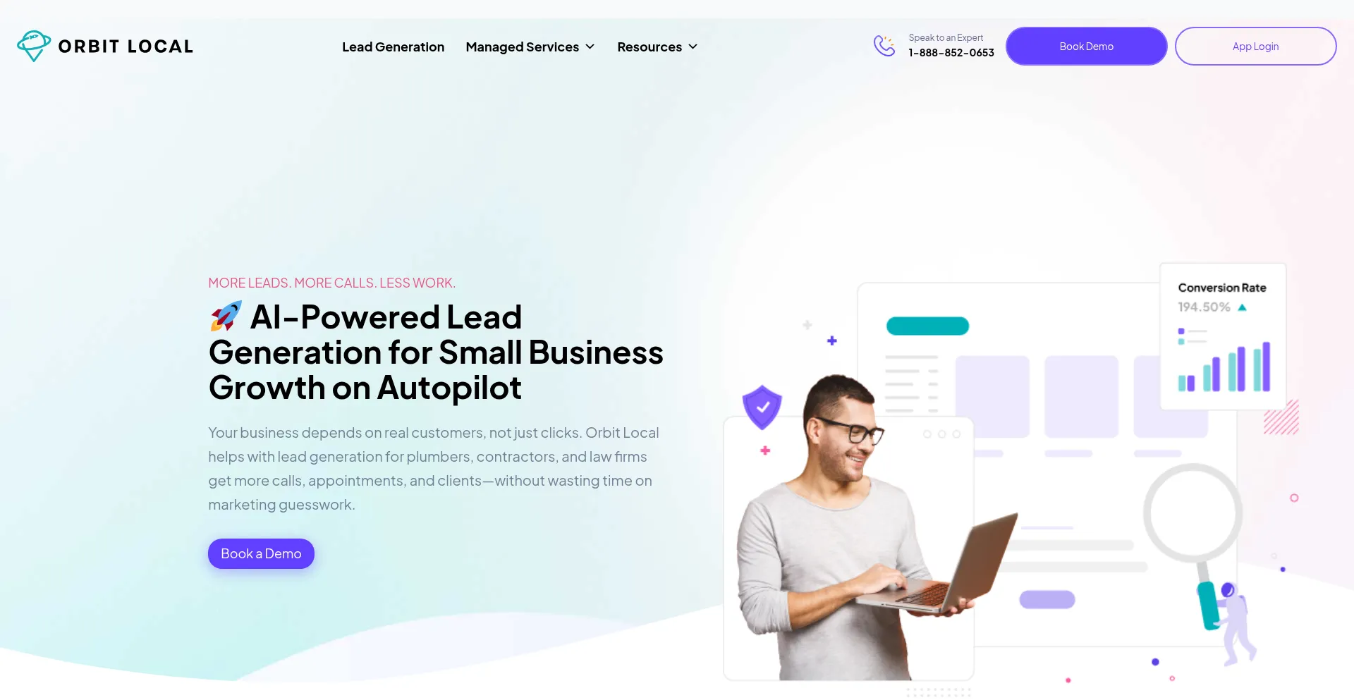 Website screenshot of Orbitlocal.com