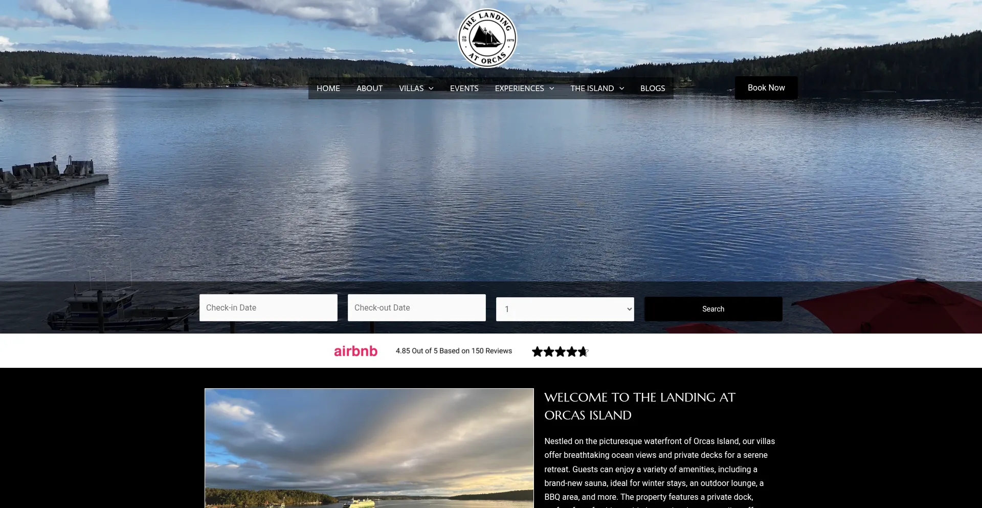Website screenshot of Orcasislandstays.com