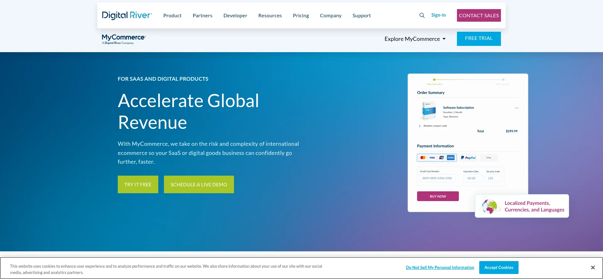Website screenshot of Order.shareit.com