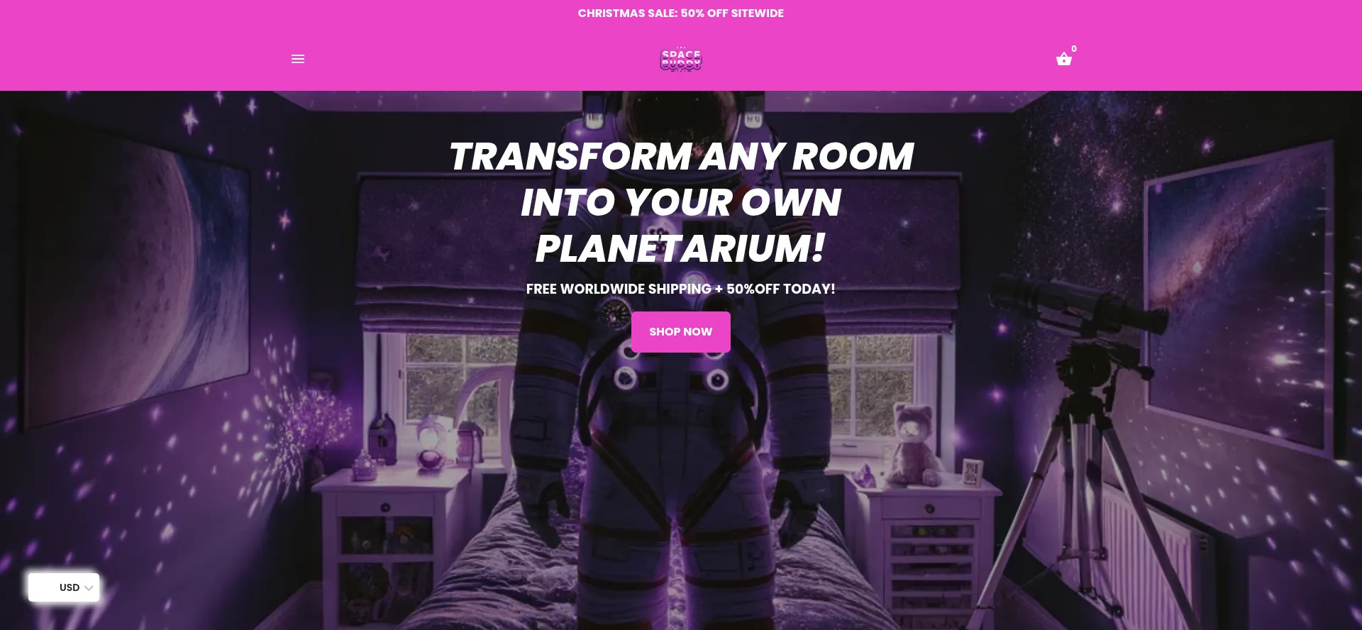 Website screenshot of Originalspacebuddy.com