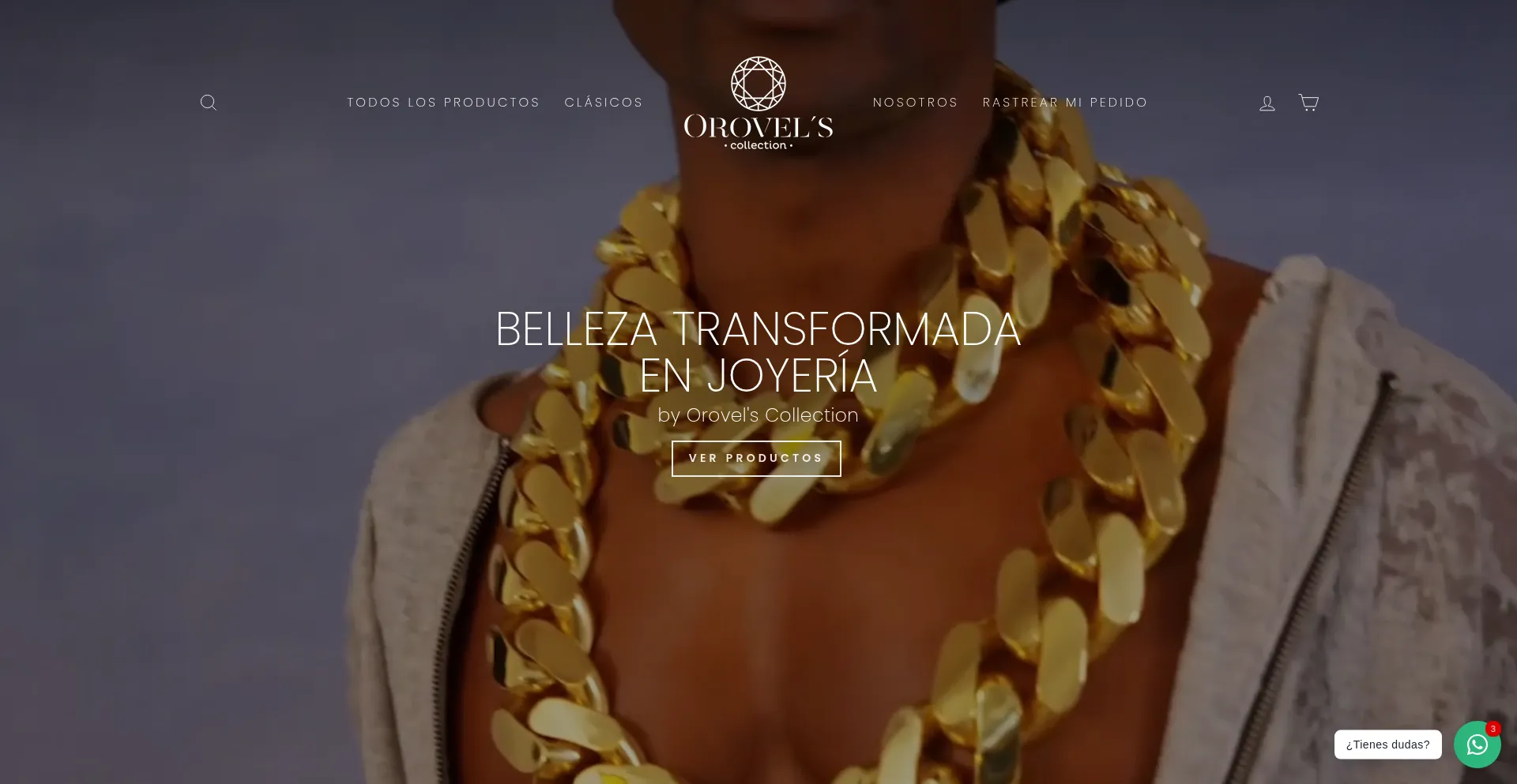 Website screenshot of Orovelscollection.com