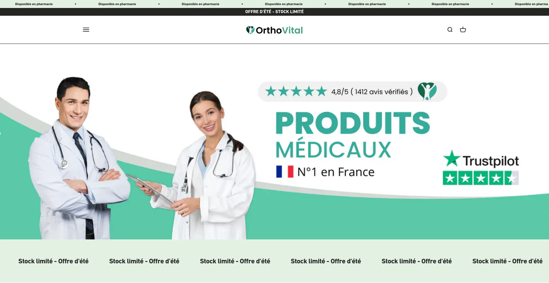 Website screenshot of Orthovital-pro.com