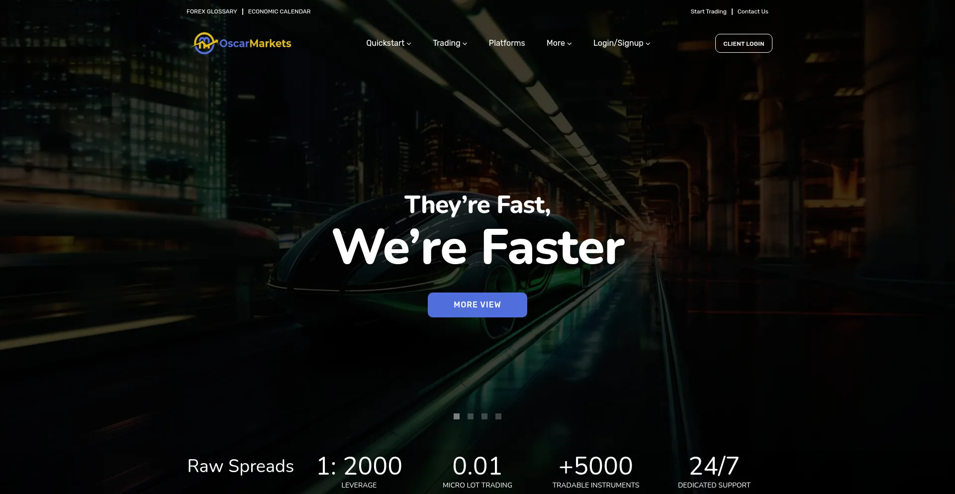 Website screenshot of Oscarmarkets.com