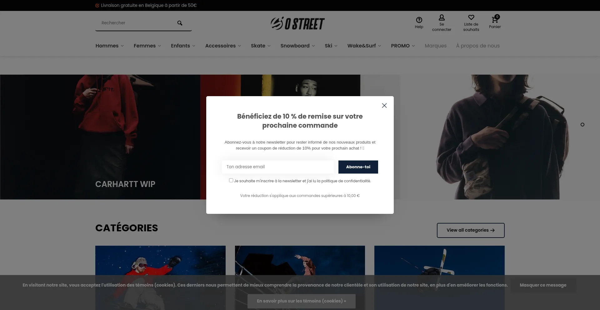 Website screenshot of Ostreet.be