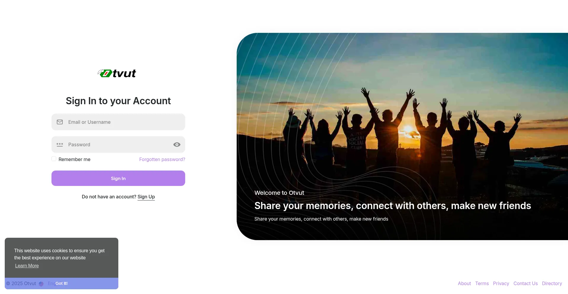Website screenshot of Otvut.com