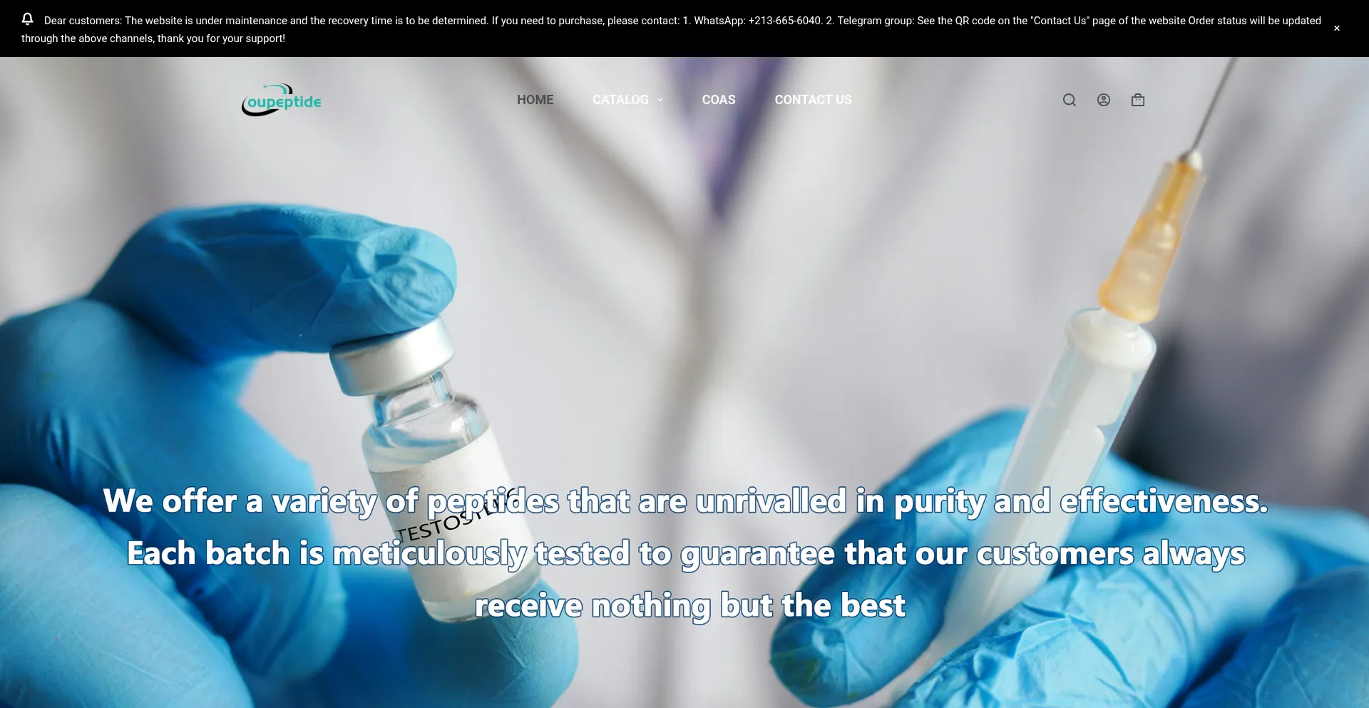 Website screenshot of Oupeptide.com
