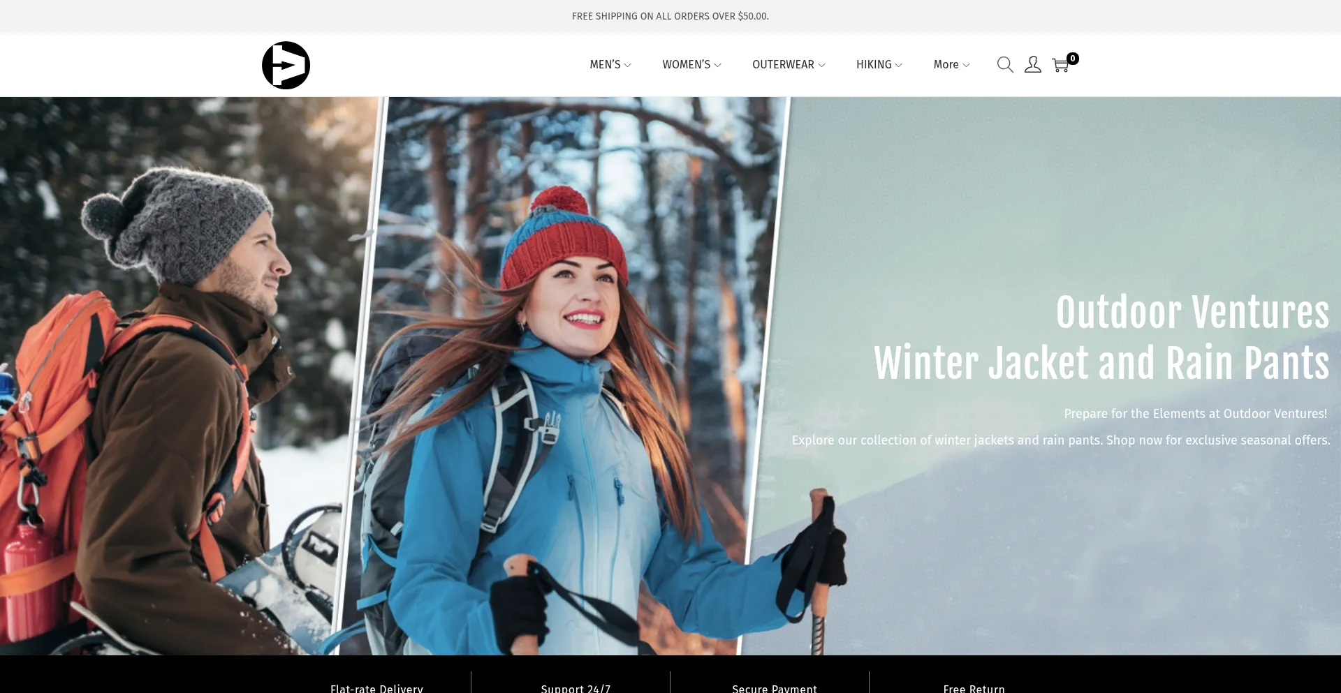 Website screenshot of Outdoorventureson.com