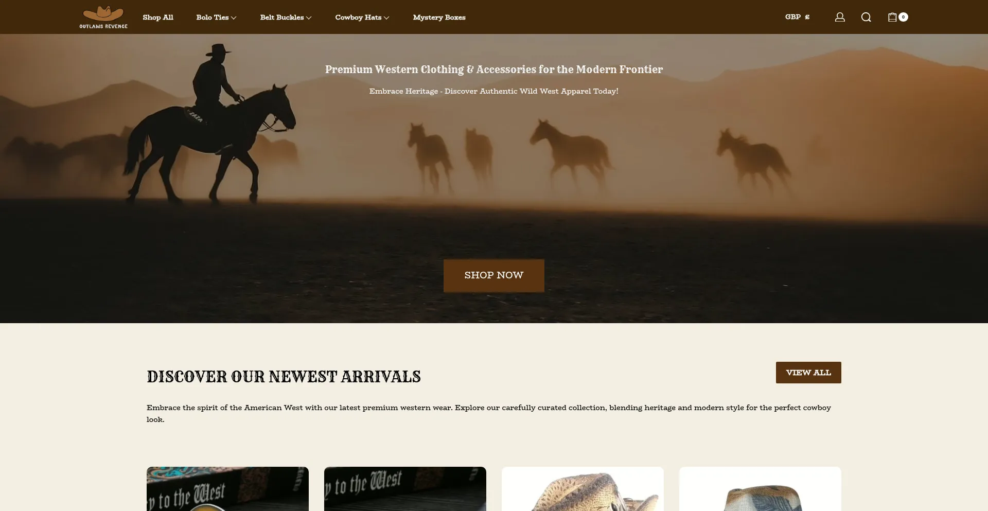 Website screenshot of Outlawsrevenge.com
