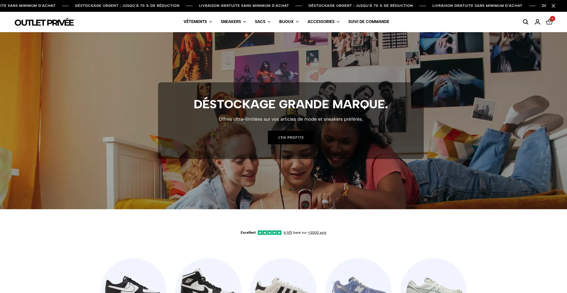 Website screenshot of Outlet-privee.com