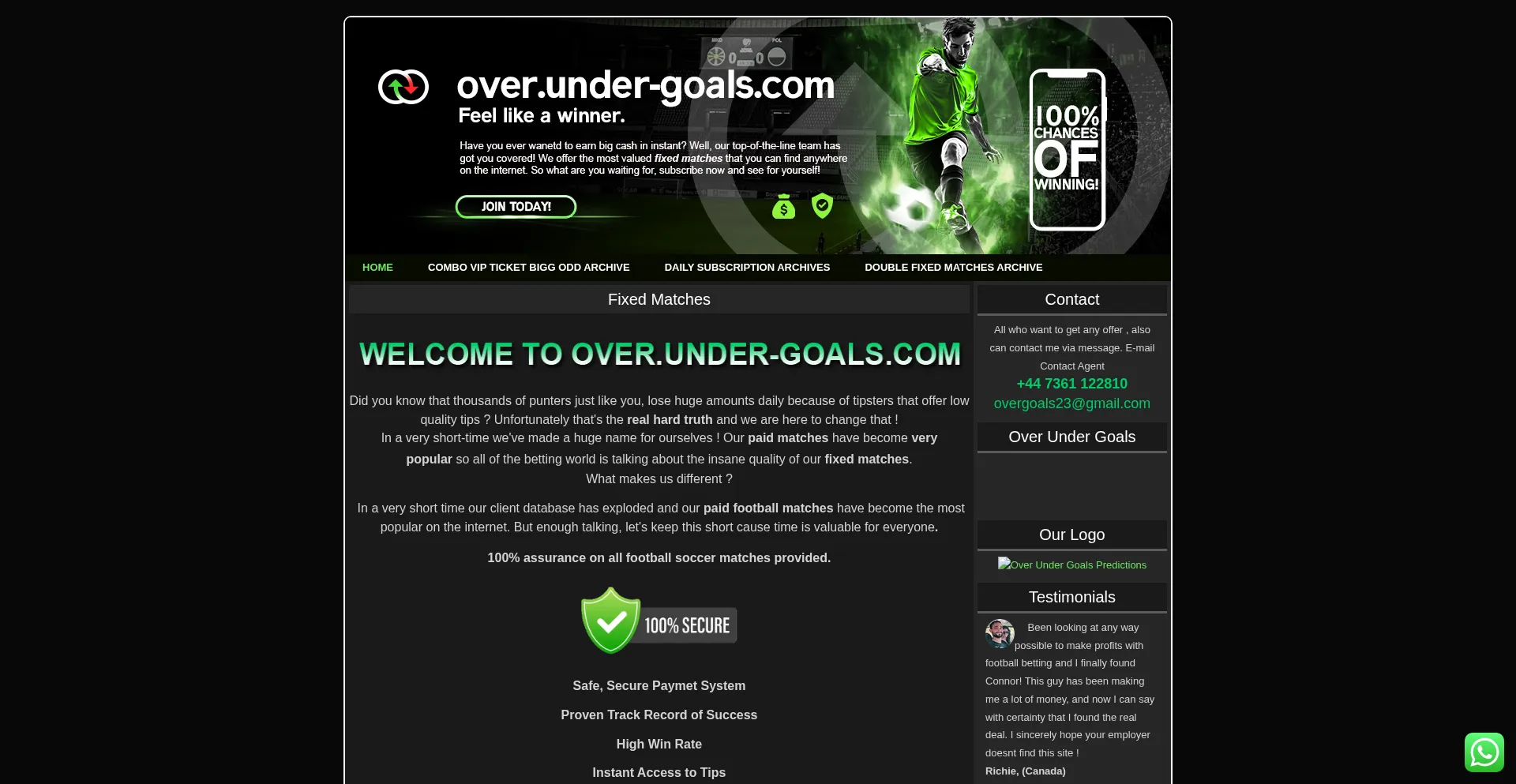 Over.under-goals.com est-il Sûr et Fiable ?