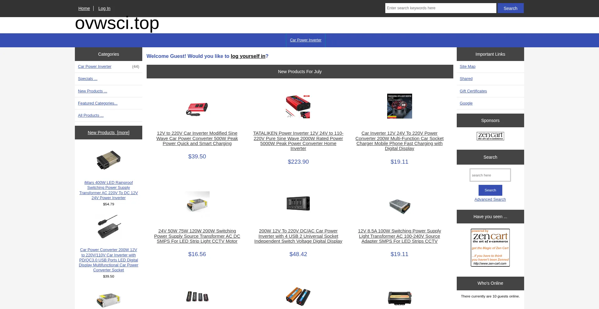 Website screenshot of Ovwsci.top