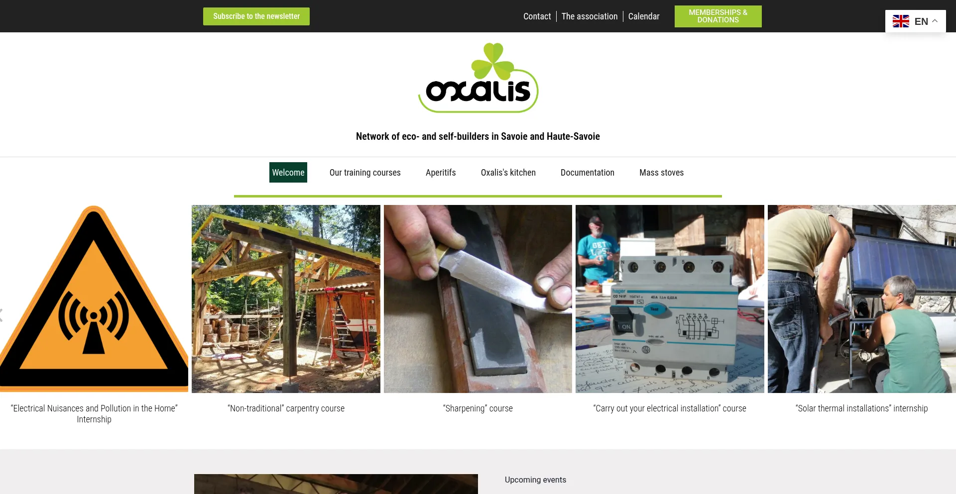 Website screenshot of Oxalis-asso.org