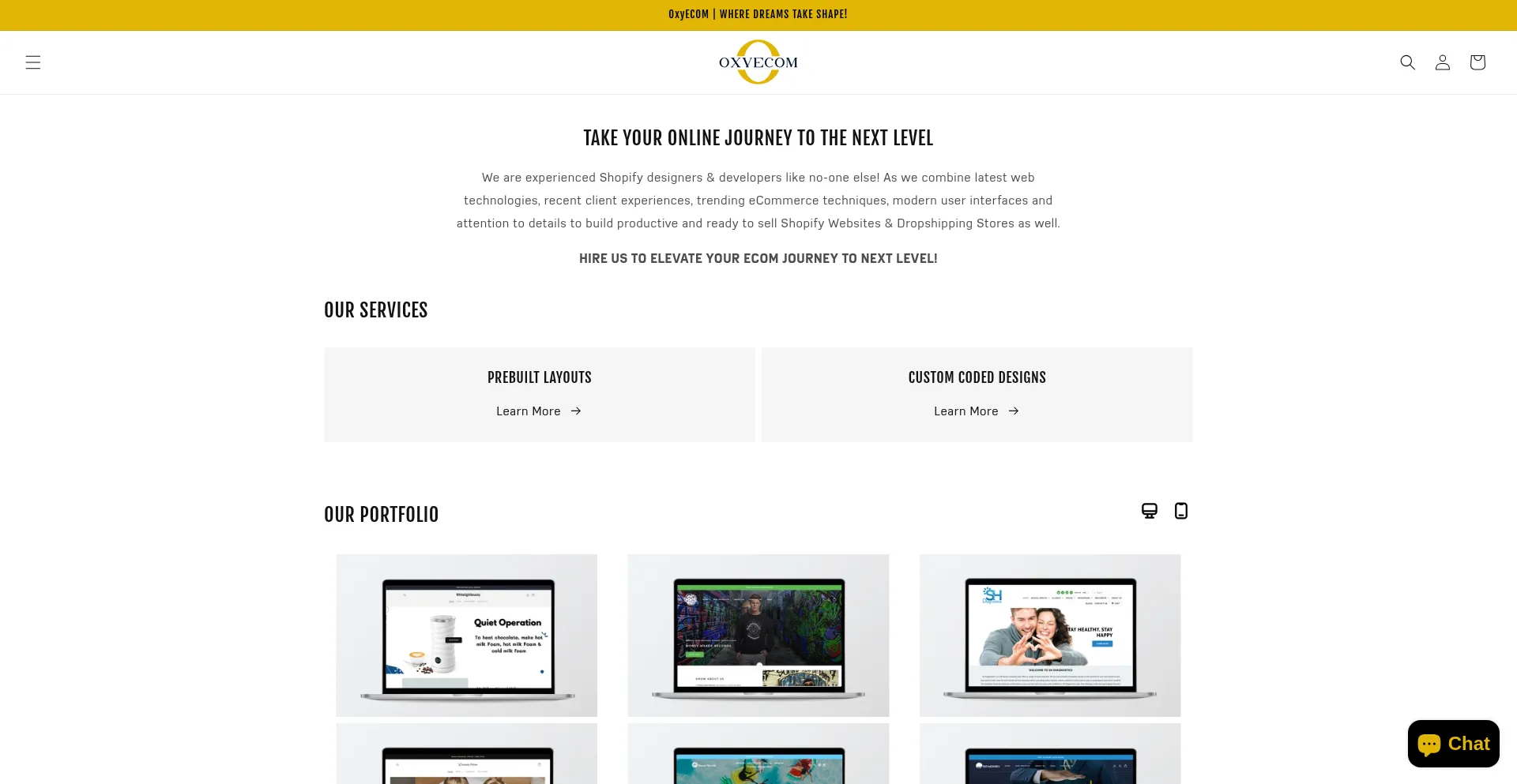 Website screenshot of Oxyecom.com