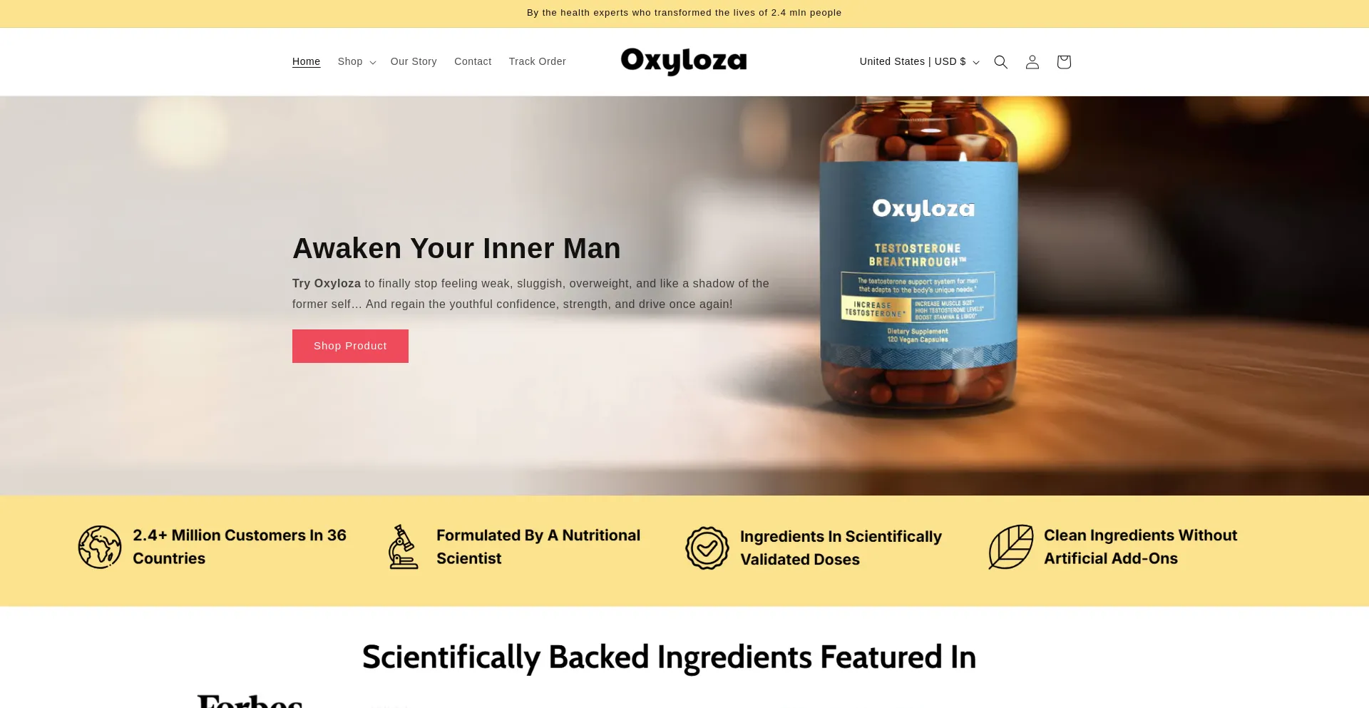 Website screenshot of Oxyloza.net