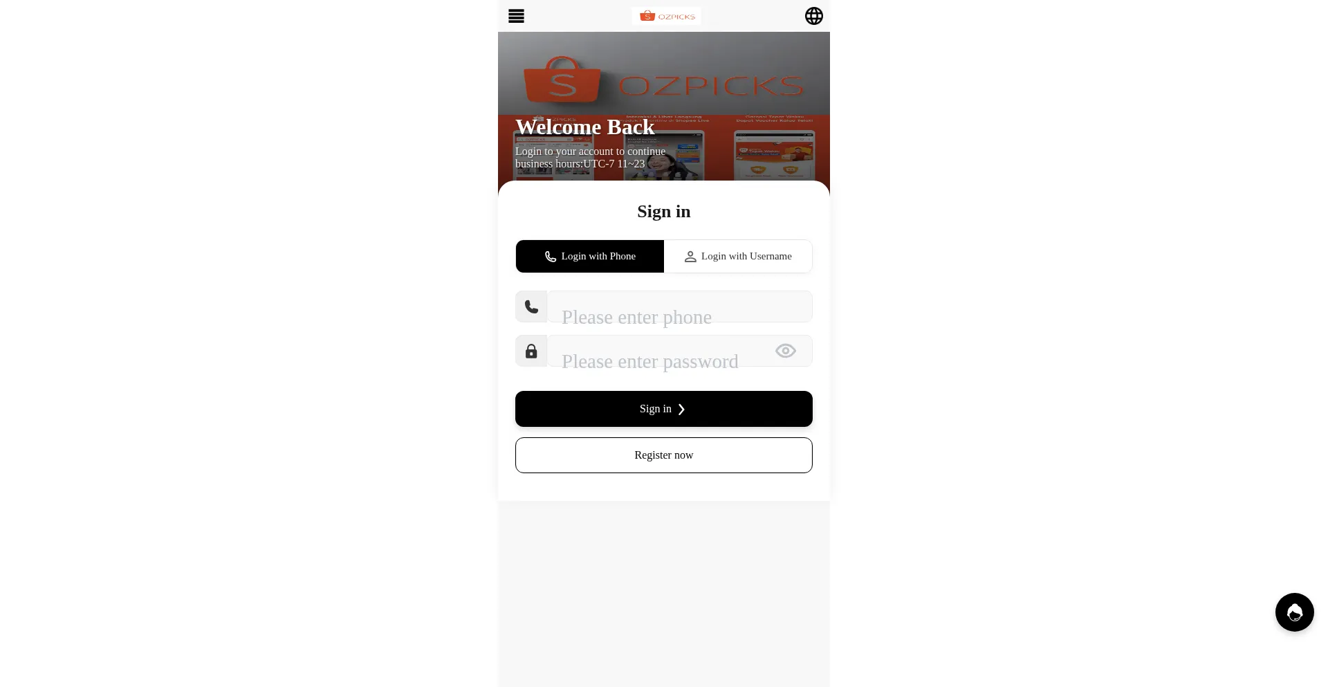 Website screenshot of Ozpshop.com