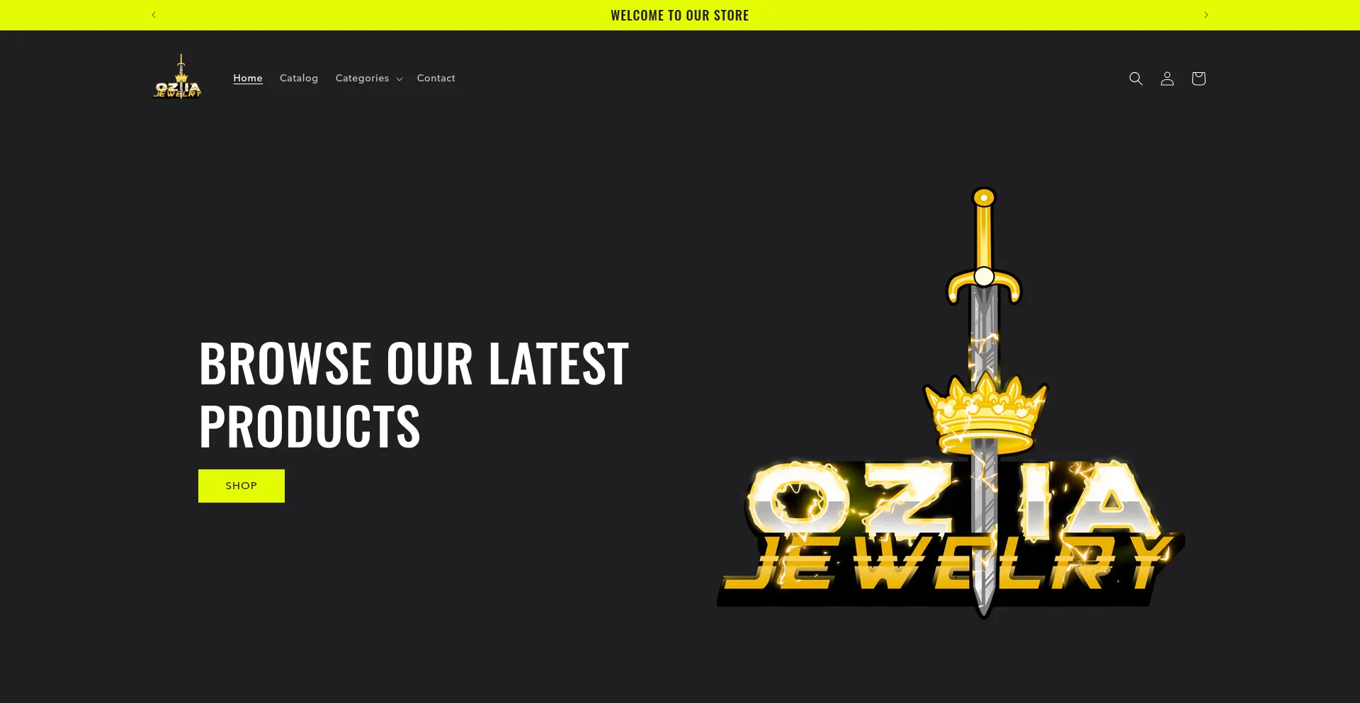 Website screenshot of Oztiajewelry.store