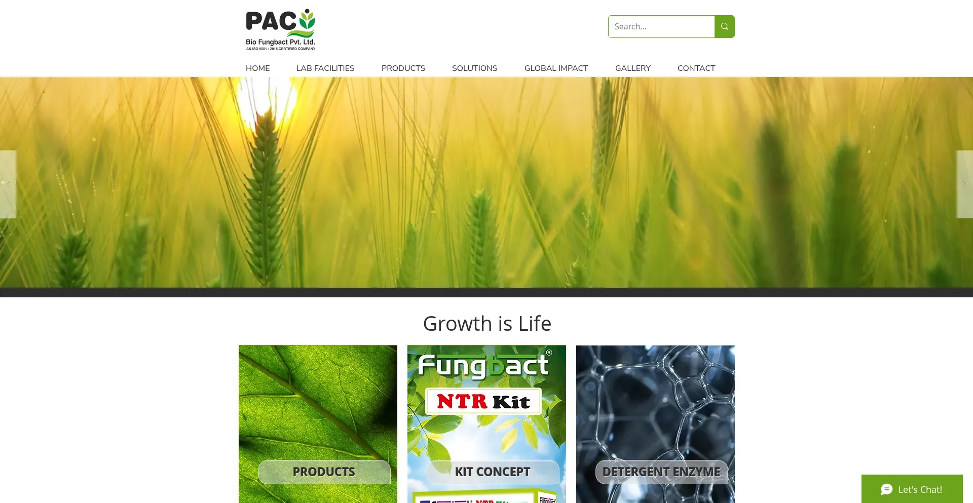 Website screenshot of Pacbiofungbact.com