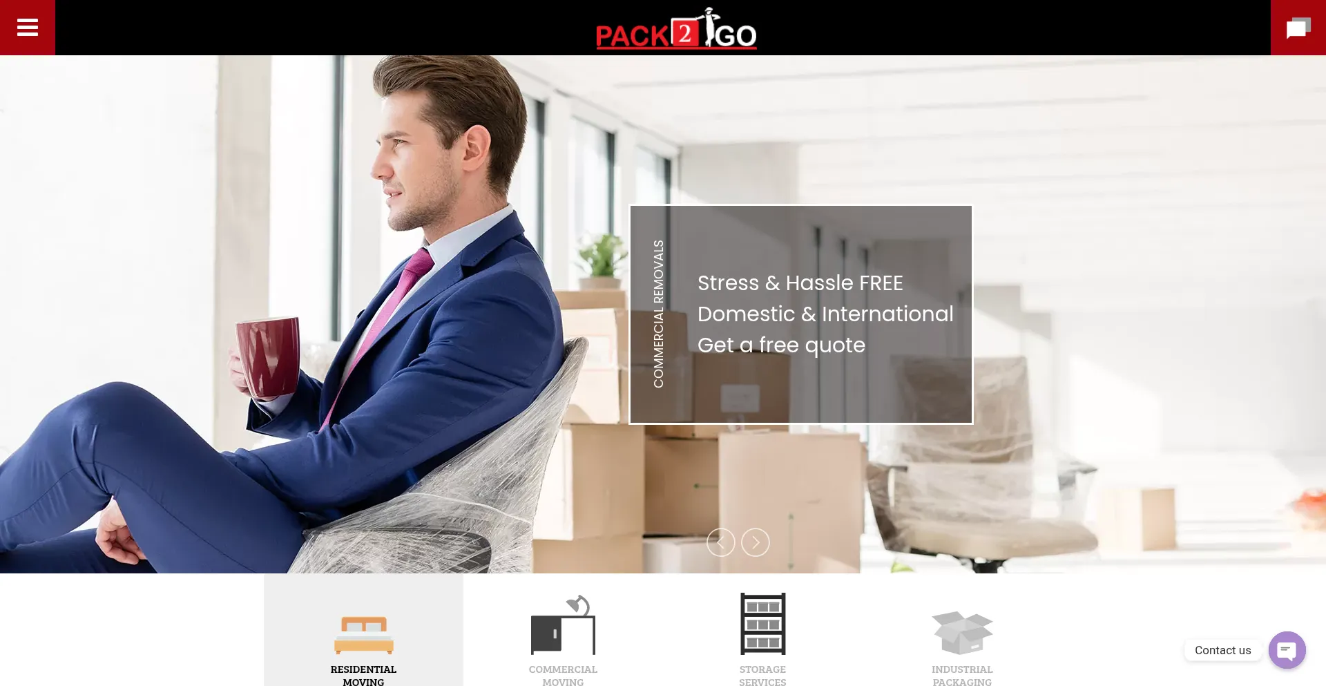 Website screenshot of Pack2go.ae