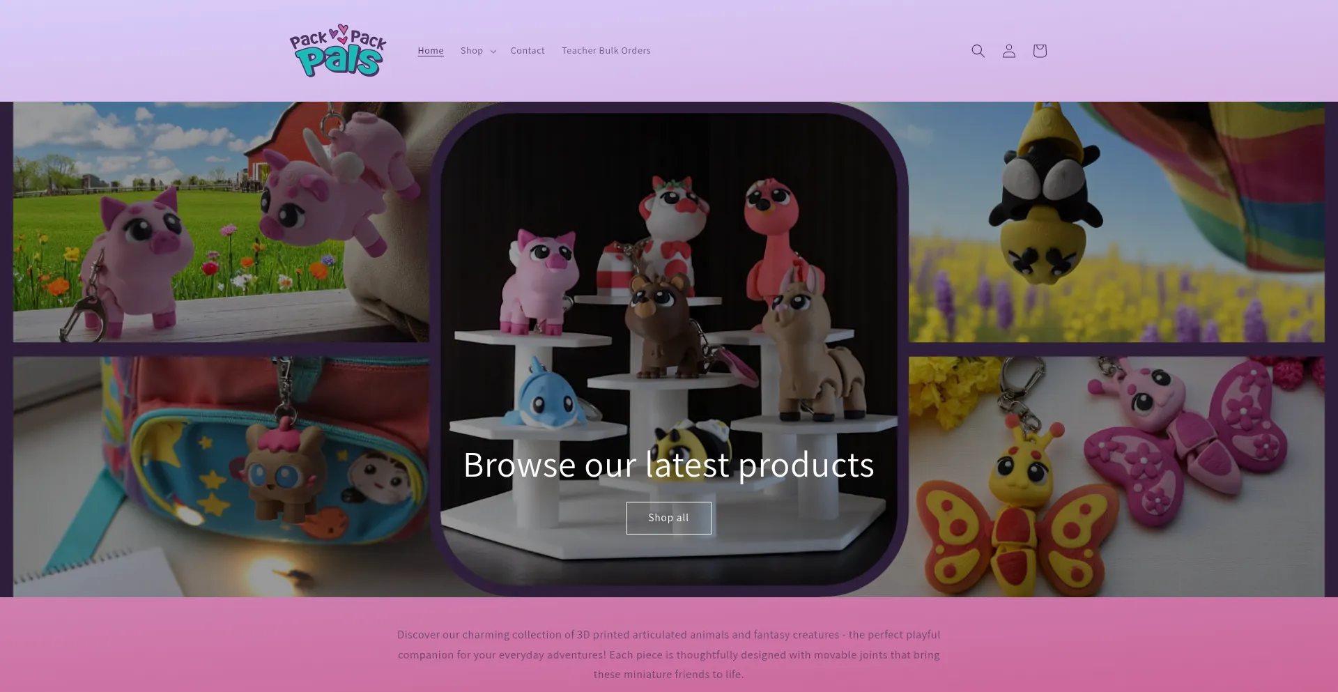 Website screenshot of Packpackpals.com