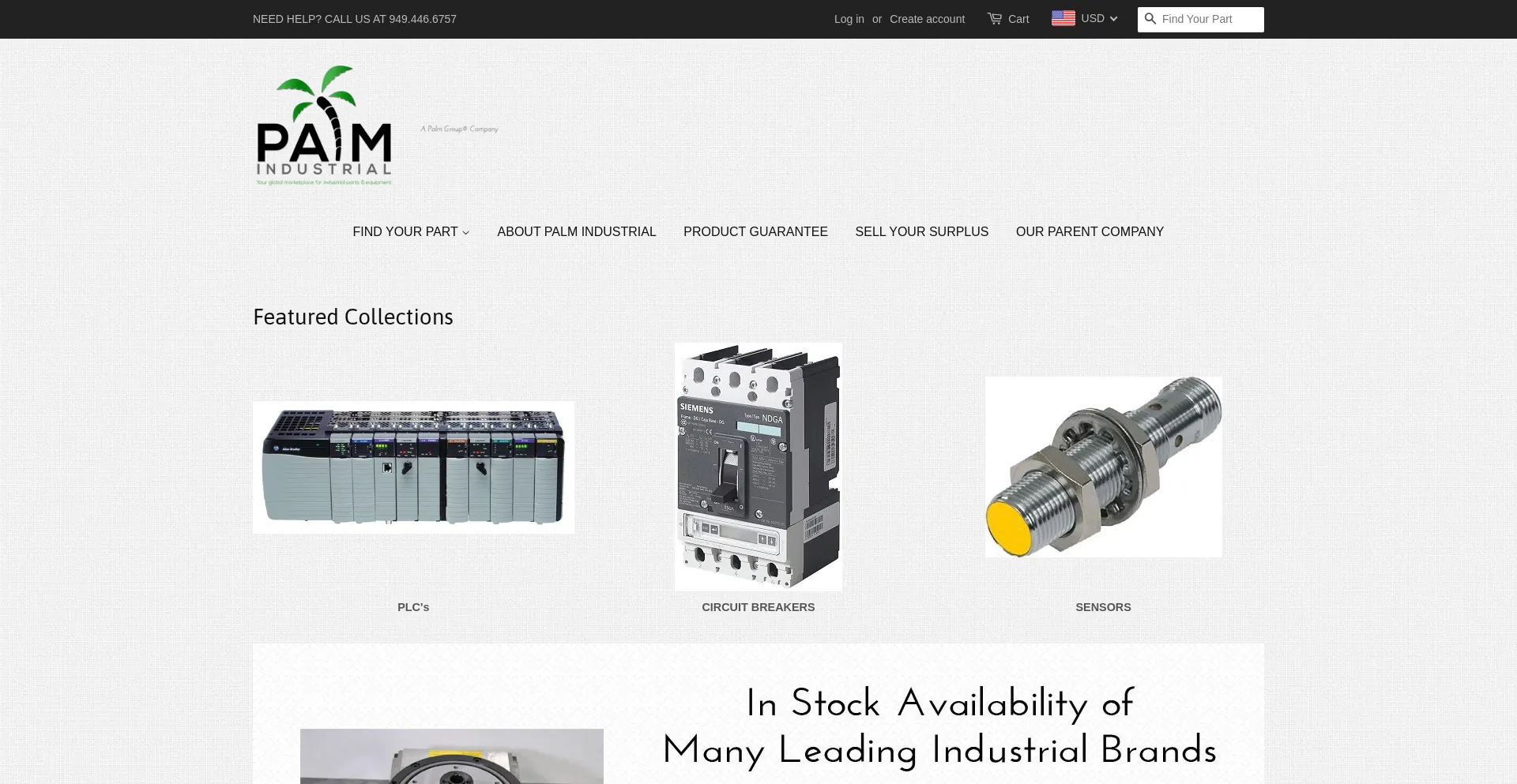 Website screenshot of Palmindustrial.com