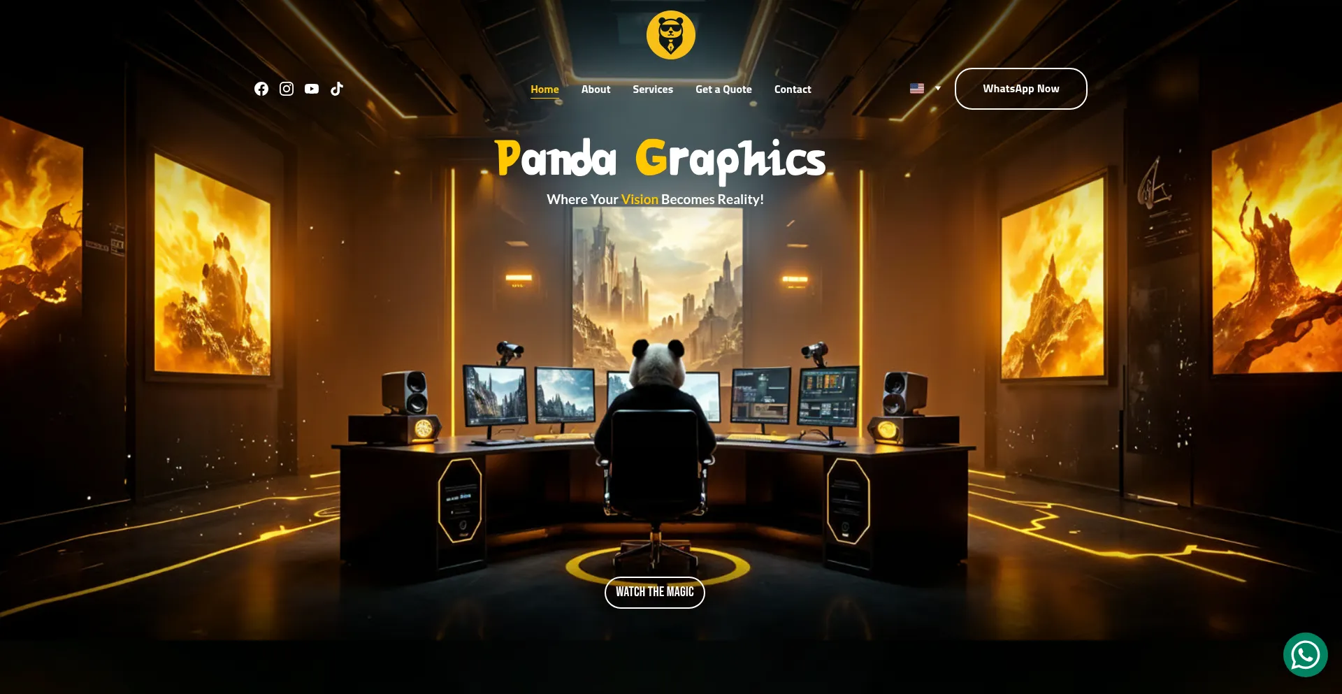 Website screenshot of Pandagraphics.art